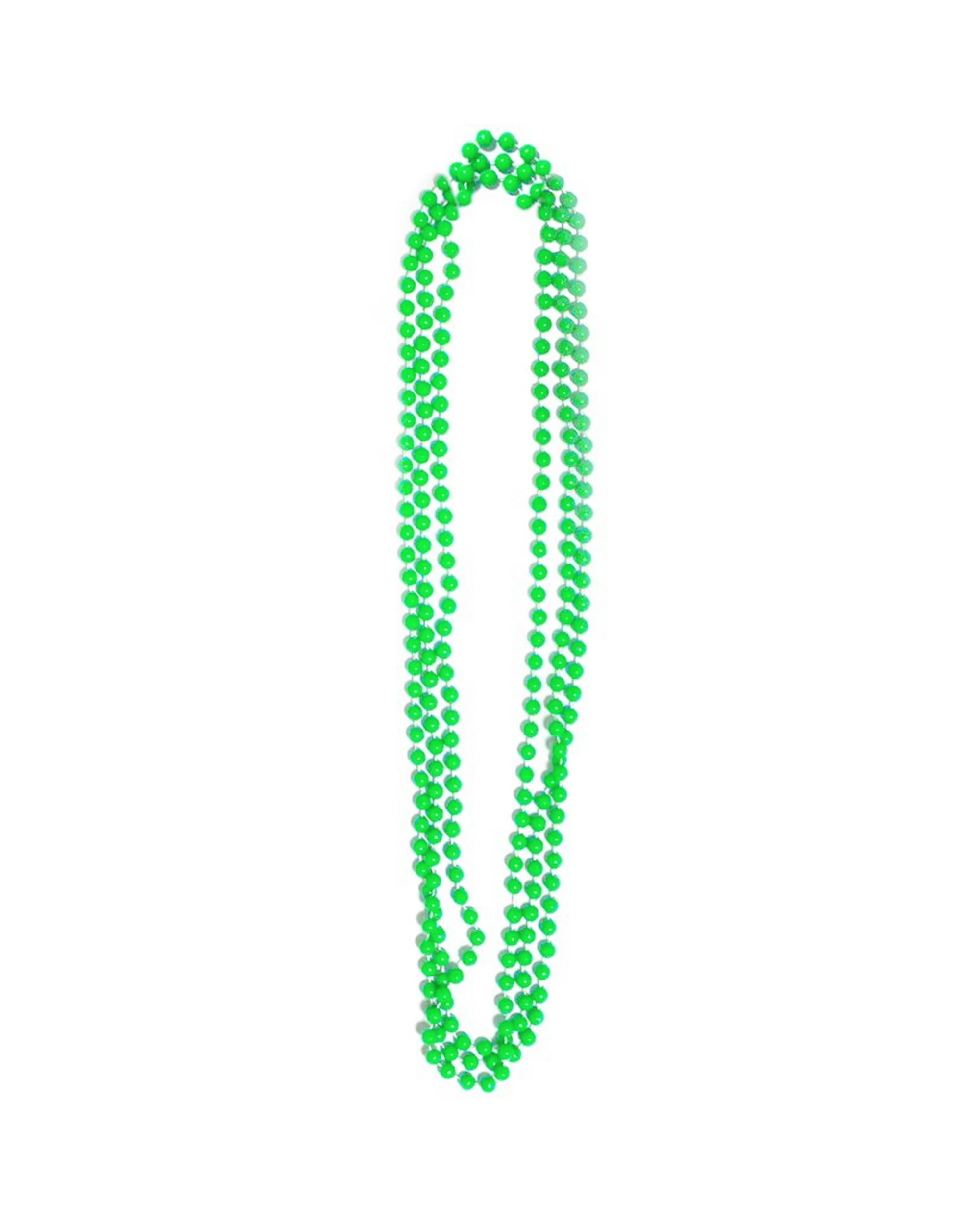 1 Partyrama Neon Lime Green Bead Necklaces Pack of 3 - Green, 1 of 1