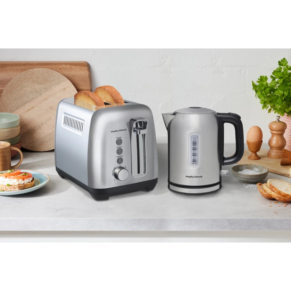 4 Morphy Richards 1L Equip Kettle & 2 Slice Toaster - Silver, 4 of 4