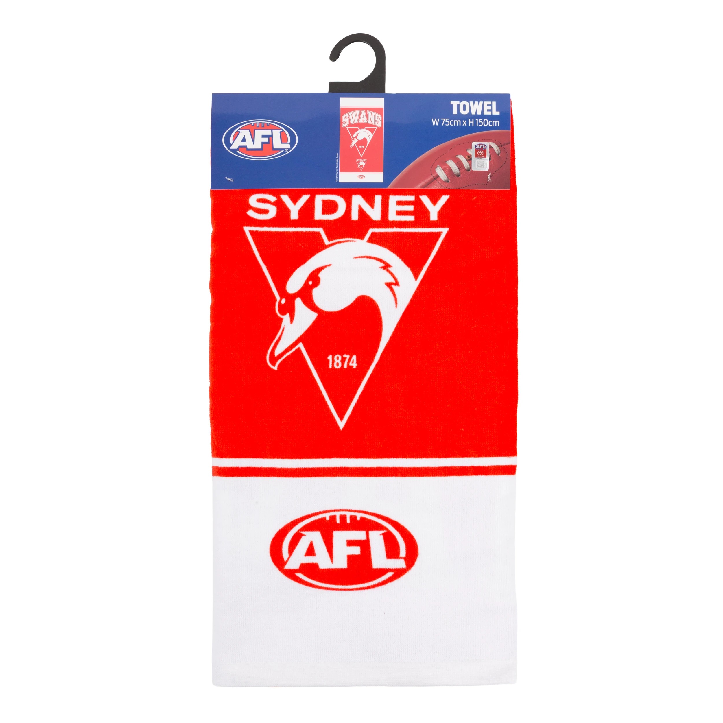 3 AFL Sydney Swans Cotton Beach Towel, 3 of 4