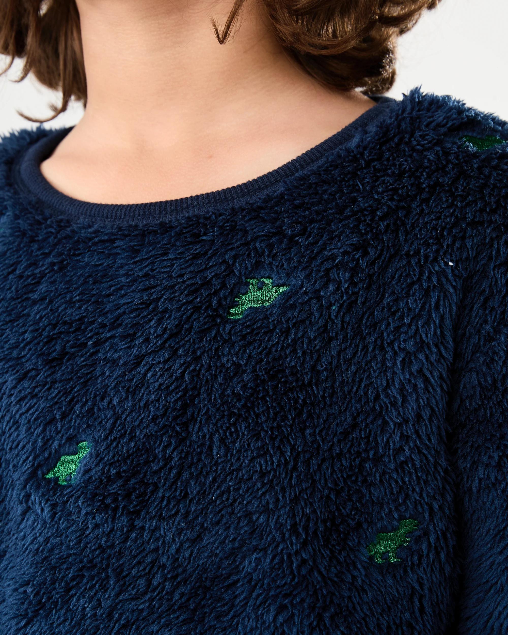 5 Embroidery Fluffy Pyjama Set Nvy Trex, 5 of 6