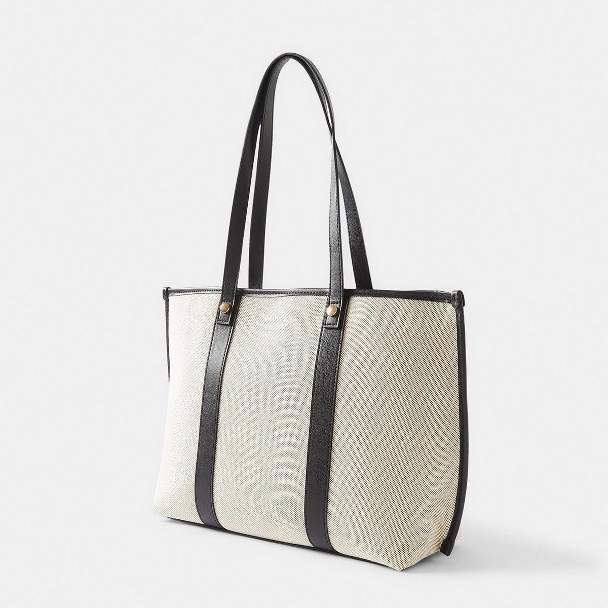 3 Contrast Tote Black, 3 of 6