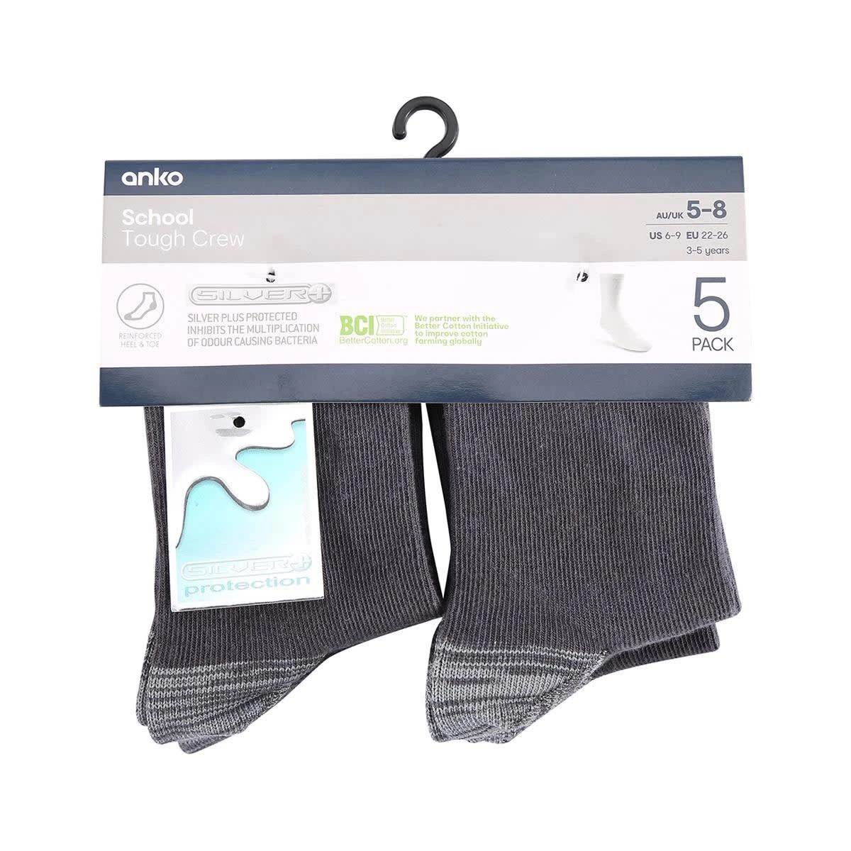 3 5 Pack Tough Crew Socks Gry Chmrle, 3 of 4