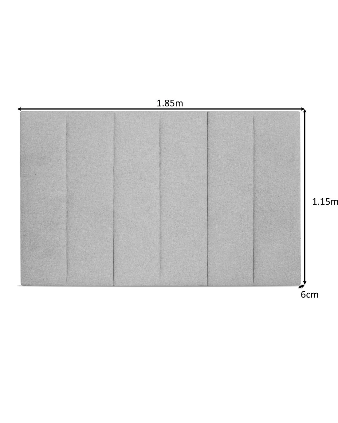 10 Queen/King Bed Wide Panel Bedhead - Grey, 10 of 10