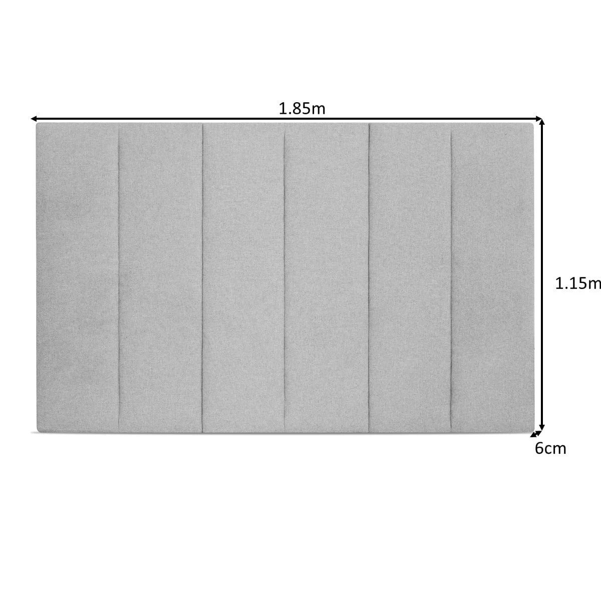 10 Queen/King Bed Wide Panel Bedhead - Grey, 10 of 10