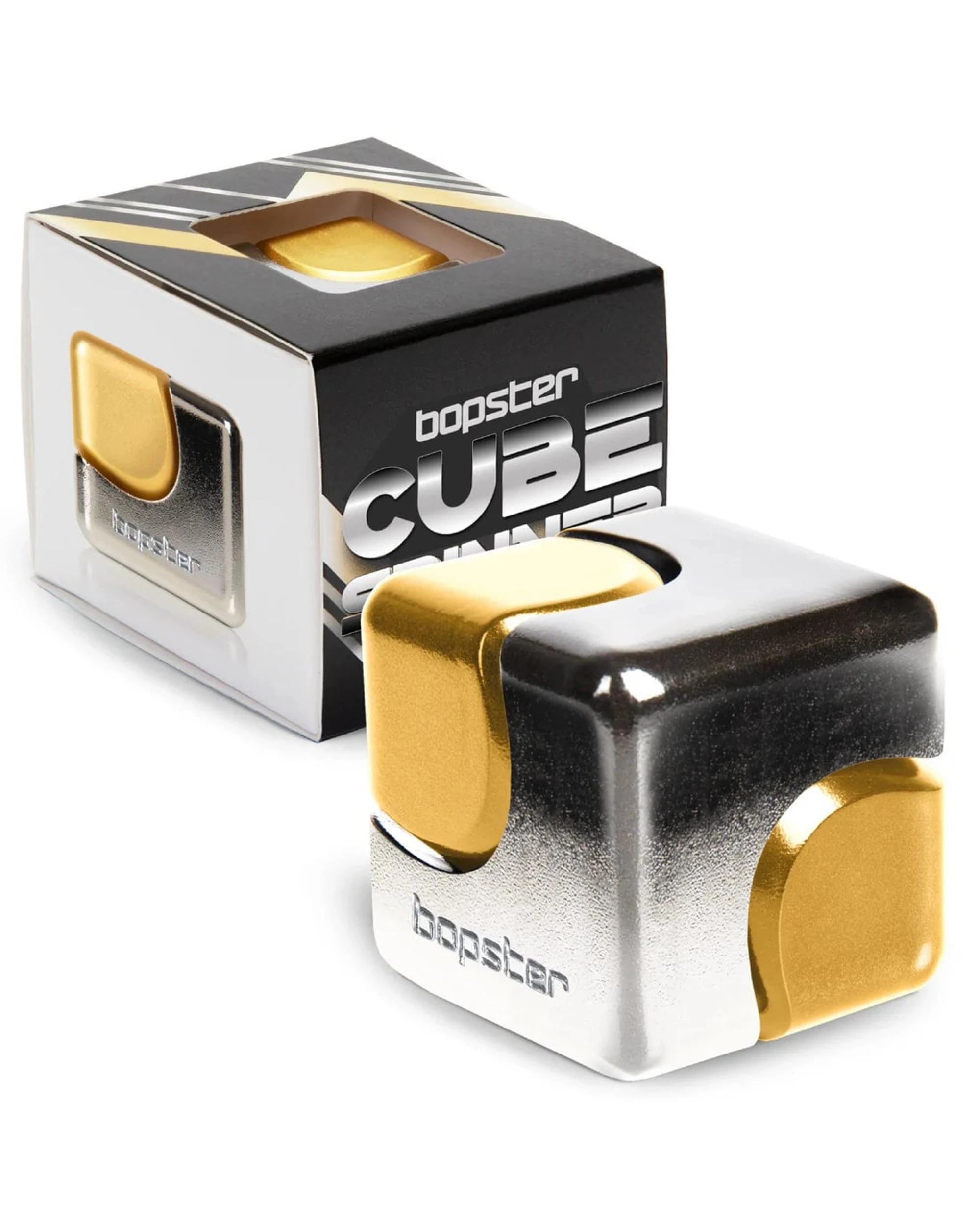1 Bopster Fidget Cube Spinner - Silver and Gold - Multi, 1 of 5