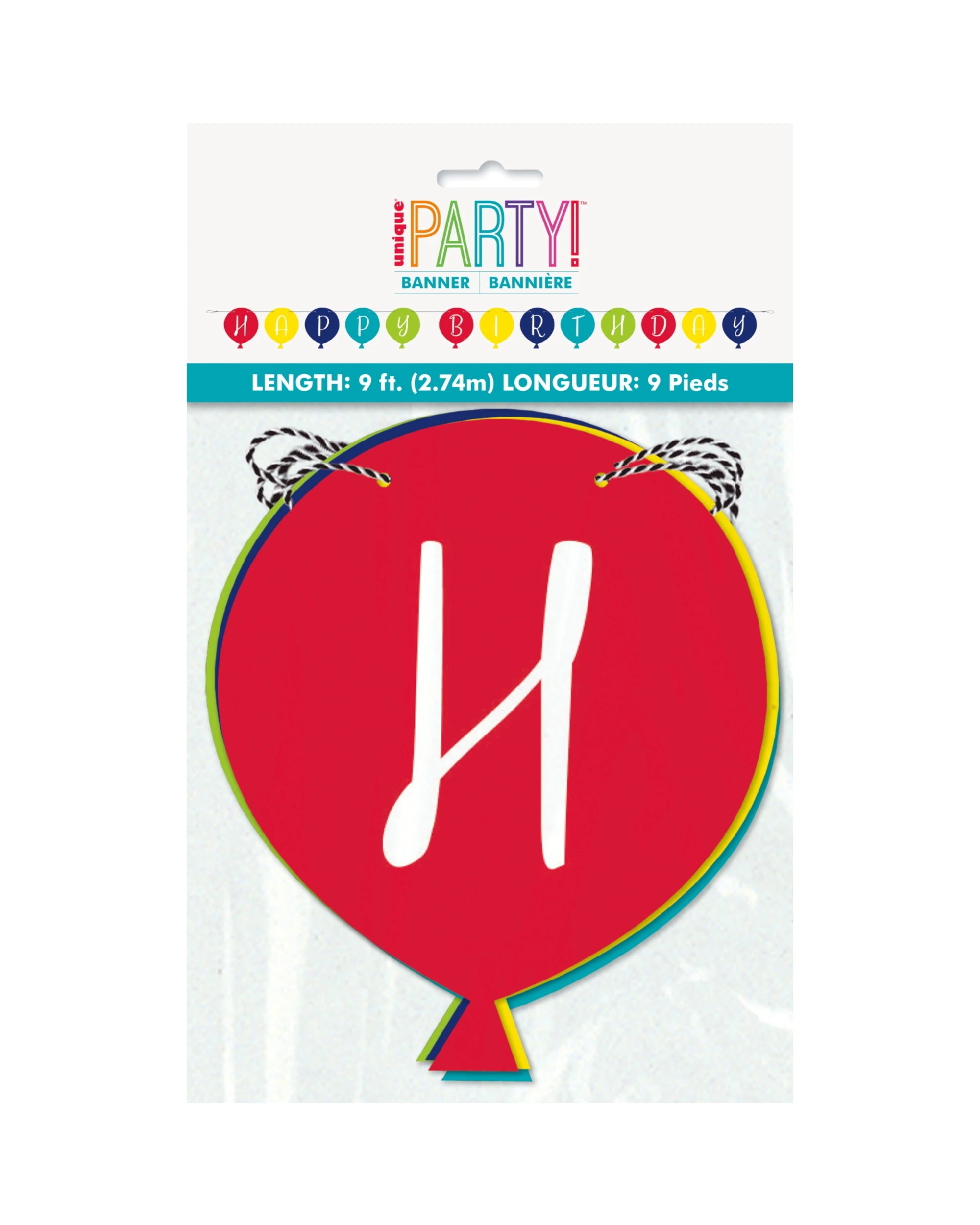 2 Unique Colourful Balloons Happy Birthday Paper Garland Banner - Multi, 2 of 2
