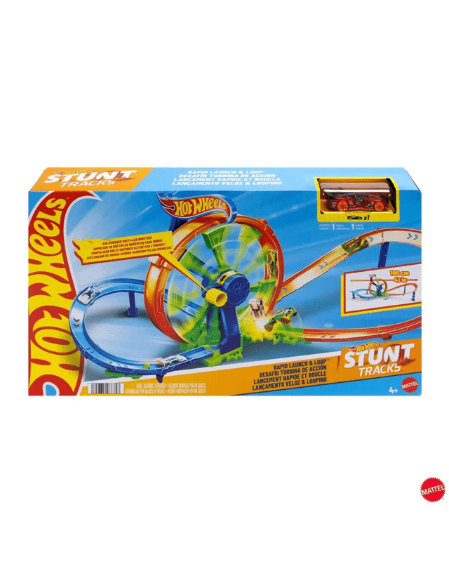 Hot Wheels Stunt Tracks Rapid Launch & Loop Pla