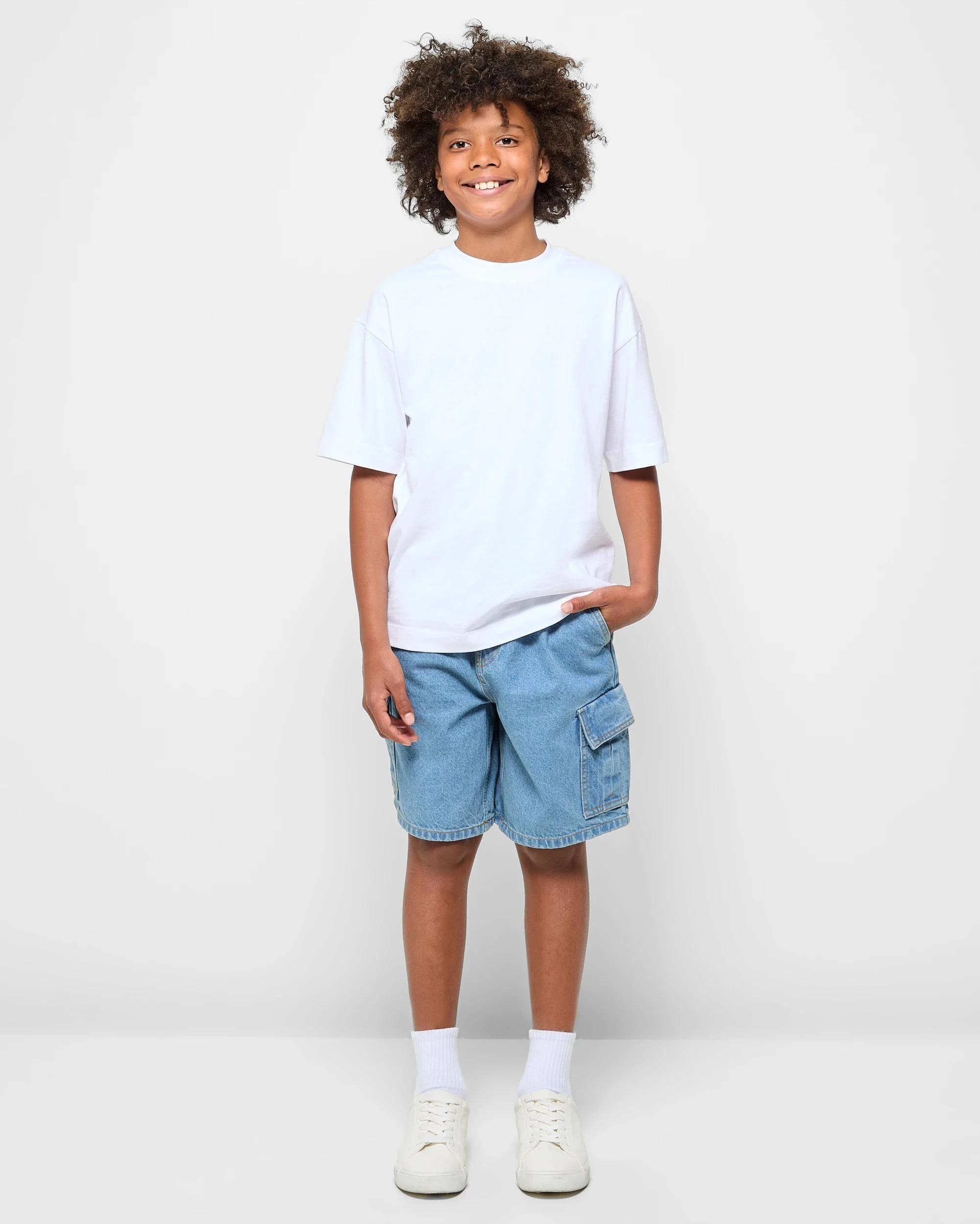 2 Target Denim Cargo Shorts MID WASH, 2 of 5