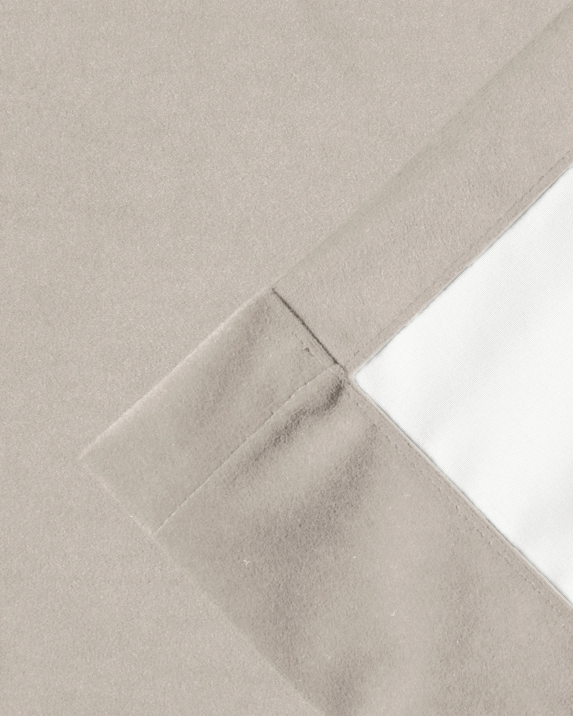 6 Cadence & Co. Byron Matte Velvet 100% Blockout Concealed Tab Top Curtains Twin Pack 90x223cm - Oat, 6 of 7