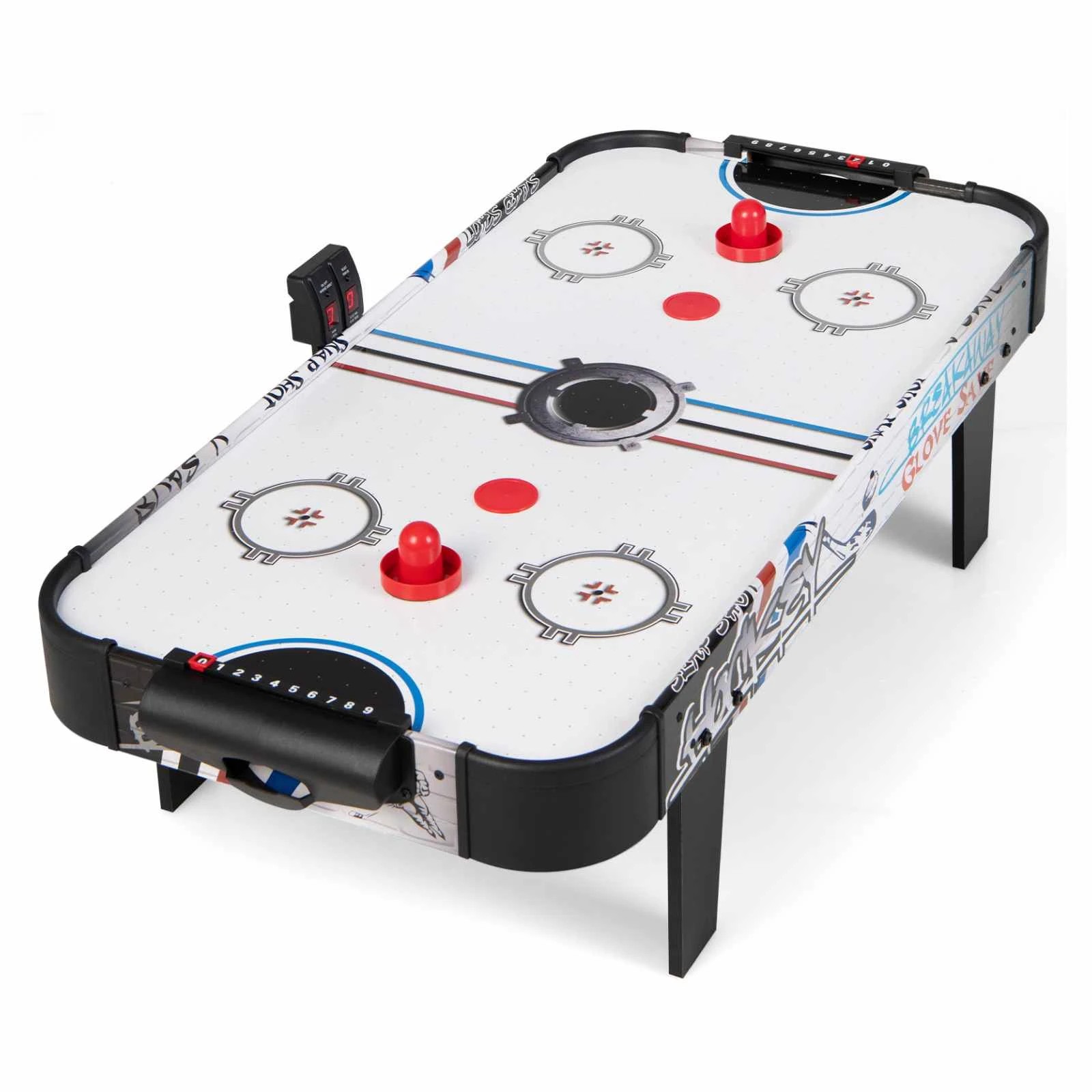 1 Costway Portable Air Hockey Table 107cm w/2 Pucks/2 Pushers/LED Scoreboard Indoor Arcade Game, 1 of 6