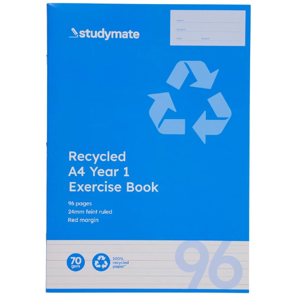 3 Studymate A4 24mm Exercise Book Year 1 QLD 96 Page Recycled, 3 of 3