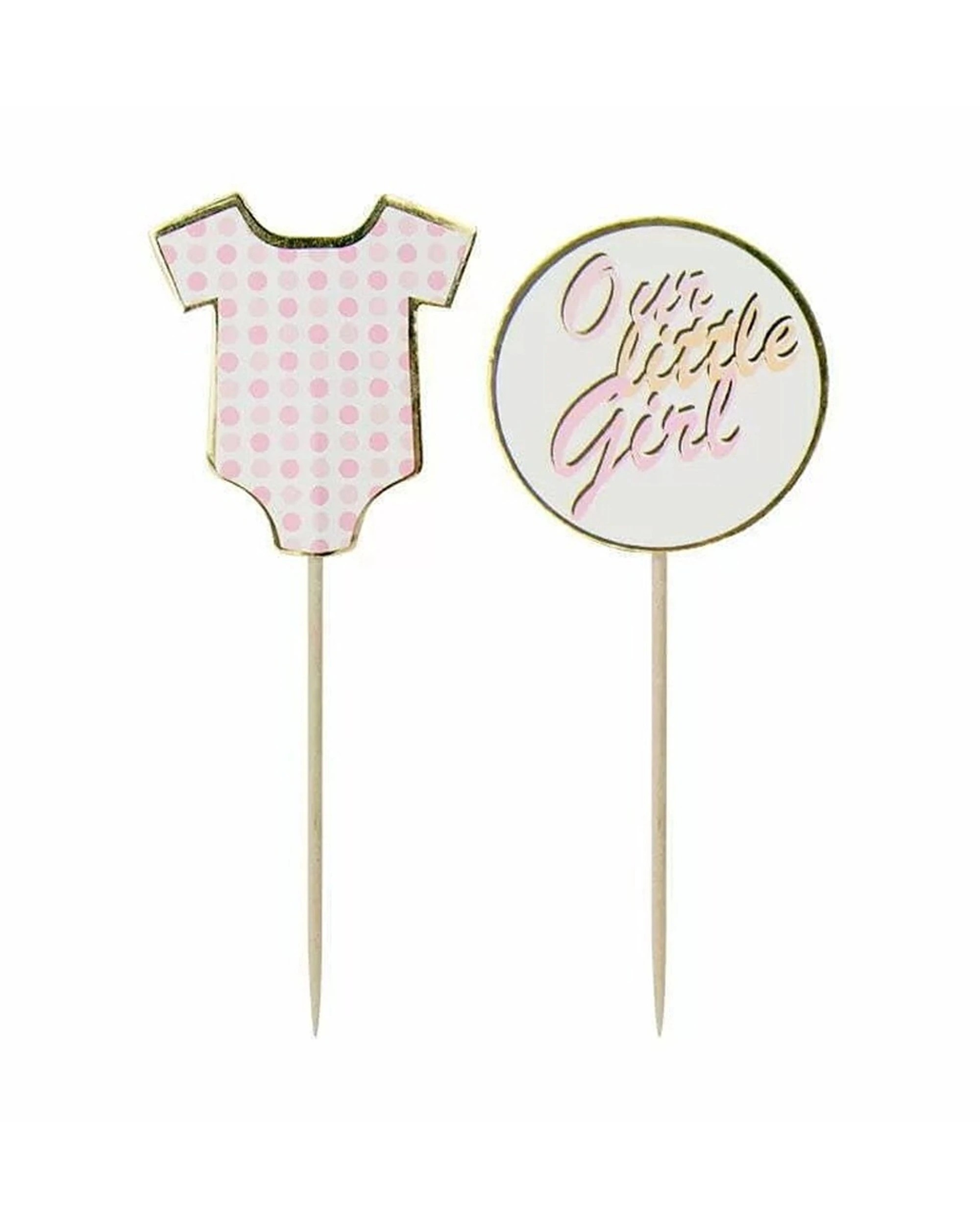 1 Party Maker 8pc Cake Toppers Picks Baby Shower Decorations Pack - Pink, 1 of 1