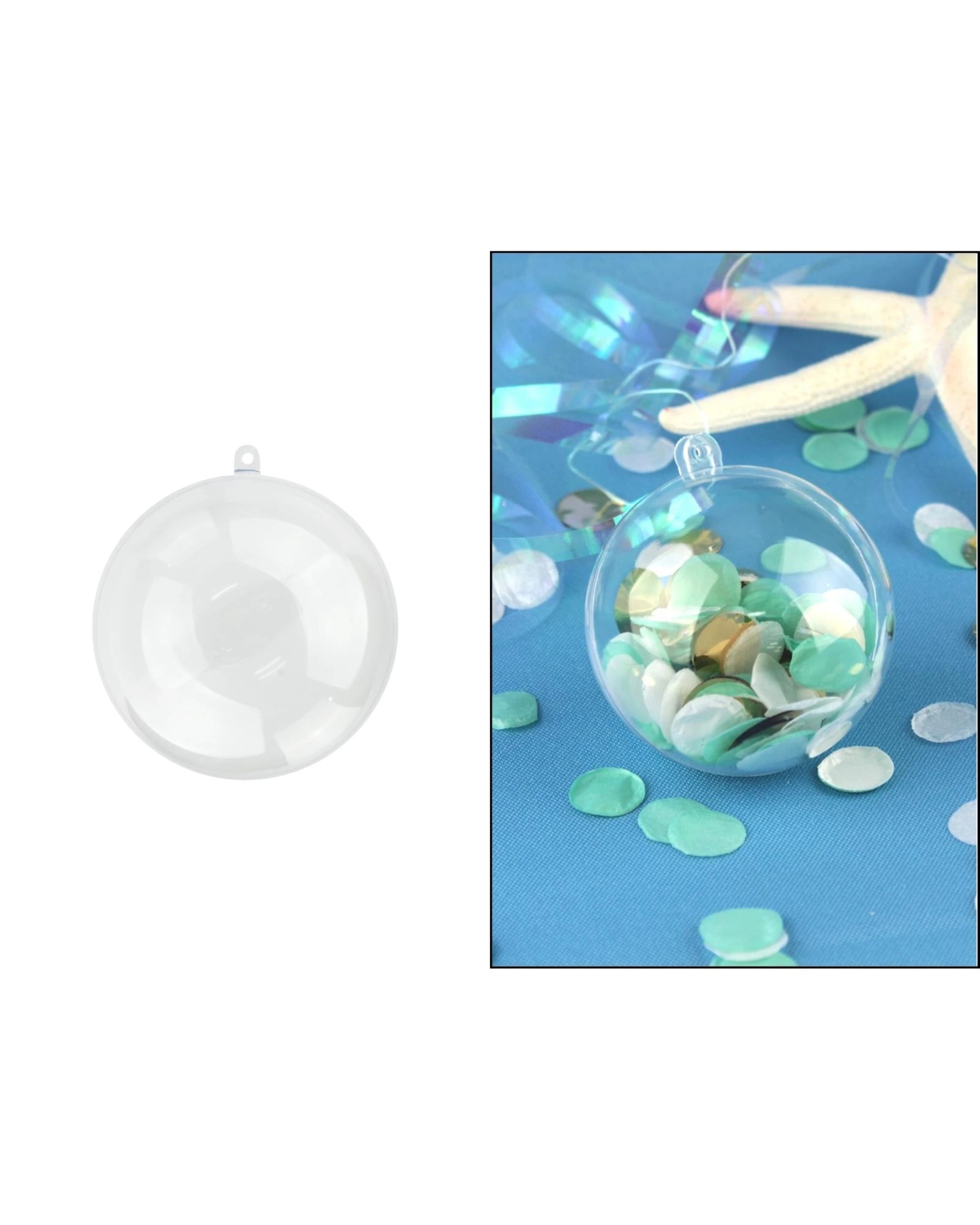 1 Partyrama Clear Plastic Fillable Bauble 6cm, 1 of 5