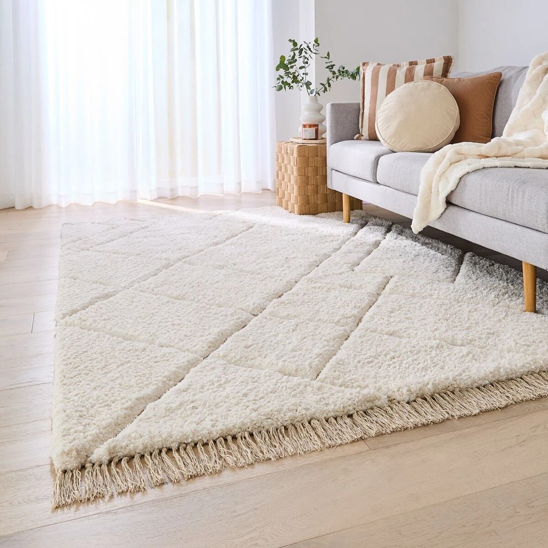 1 Sophia Rug - White, Large - 235cm x 160cm, 1 of 6