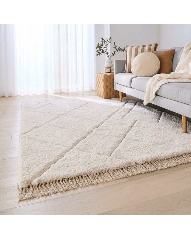 Sophia Rug - White, Large - 235cm x 1