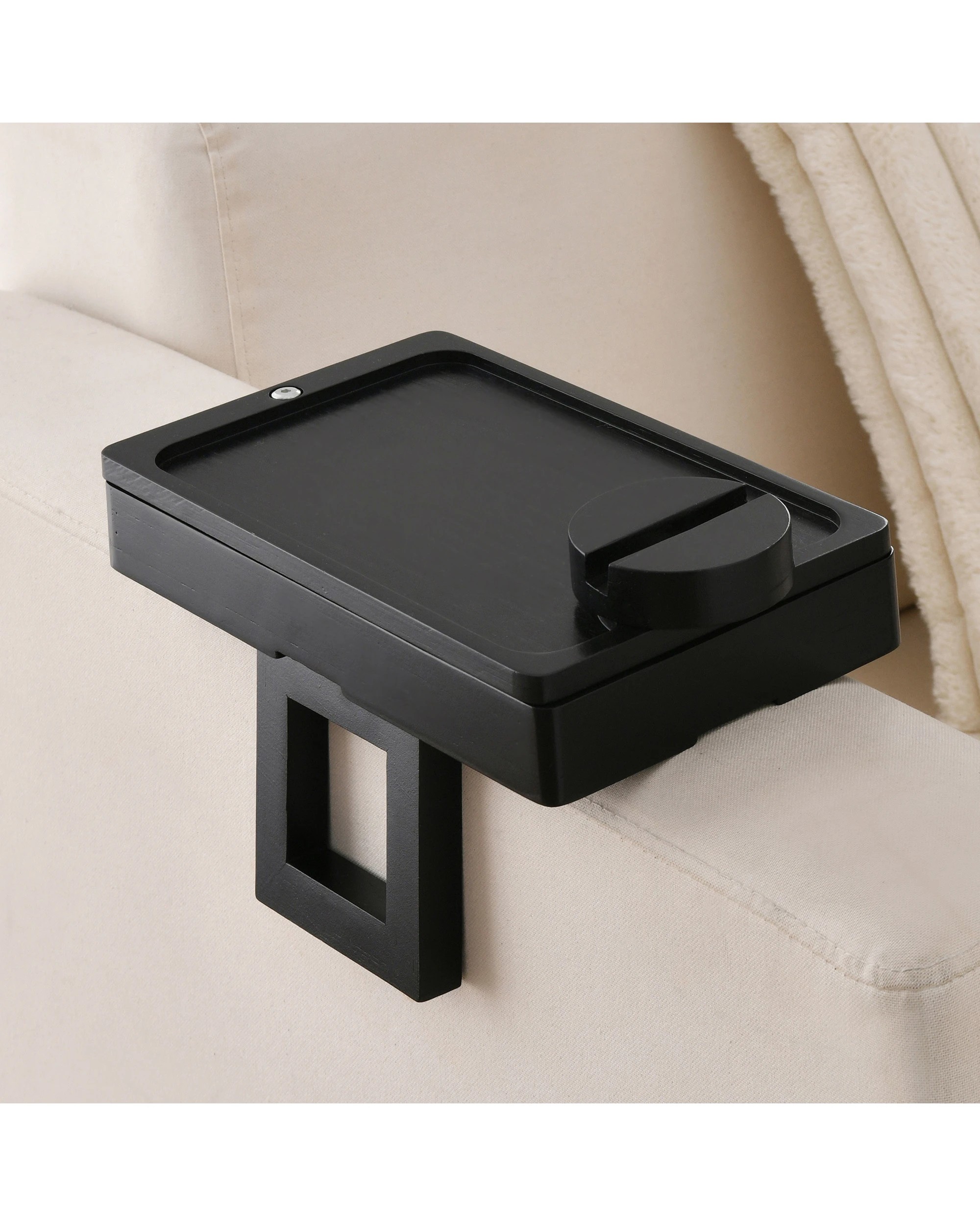 10 Sherwood Japandi Armrest Sofa Tray Table - Black, 10 of 10