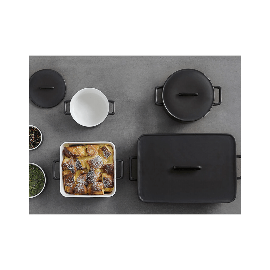 3 Maxwell & Williams Epicurious Porcelain Baking Dish With Grooved Handles
 - Black, 3 of 4