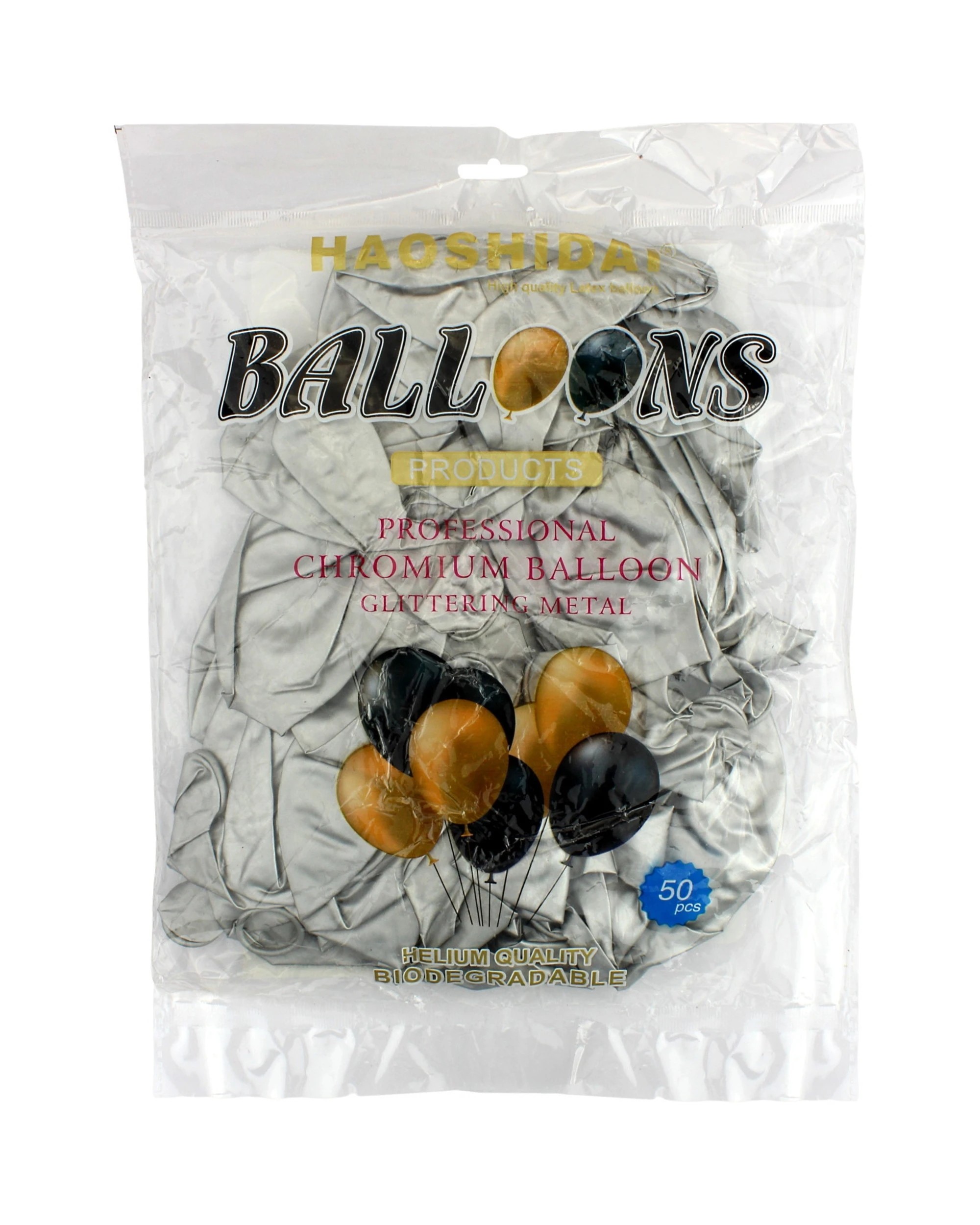 2 Partyrama Chrome Silver Balloons 30cm Pack of 50 - Silver, 2 of 2