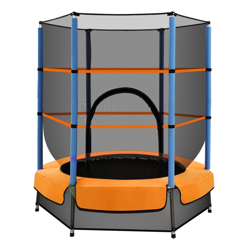 1 Everfit 4.5FT Trampoline for Kids w/ Enclosure Safety Net Rebounder Gift - Multi, 1 of 7
