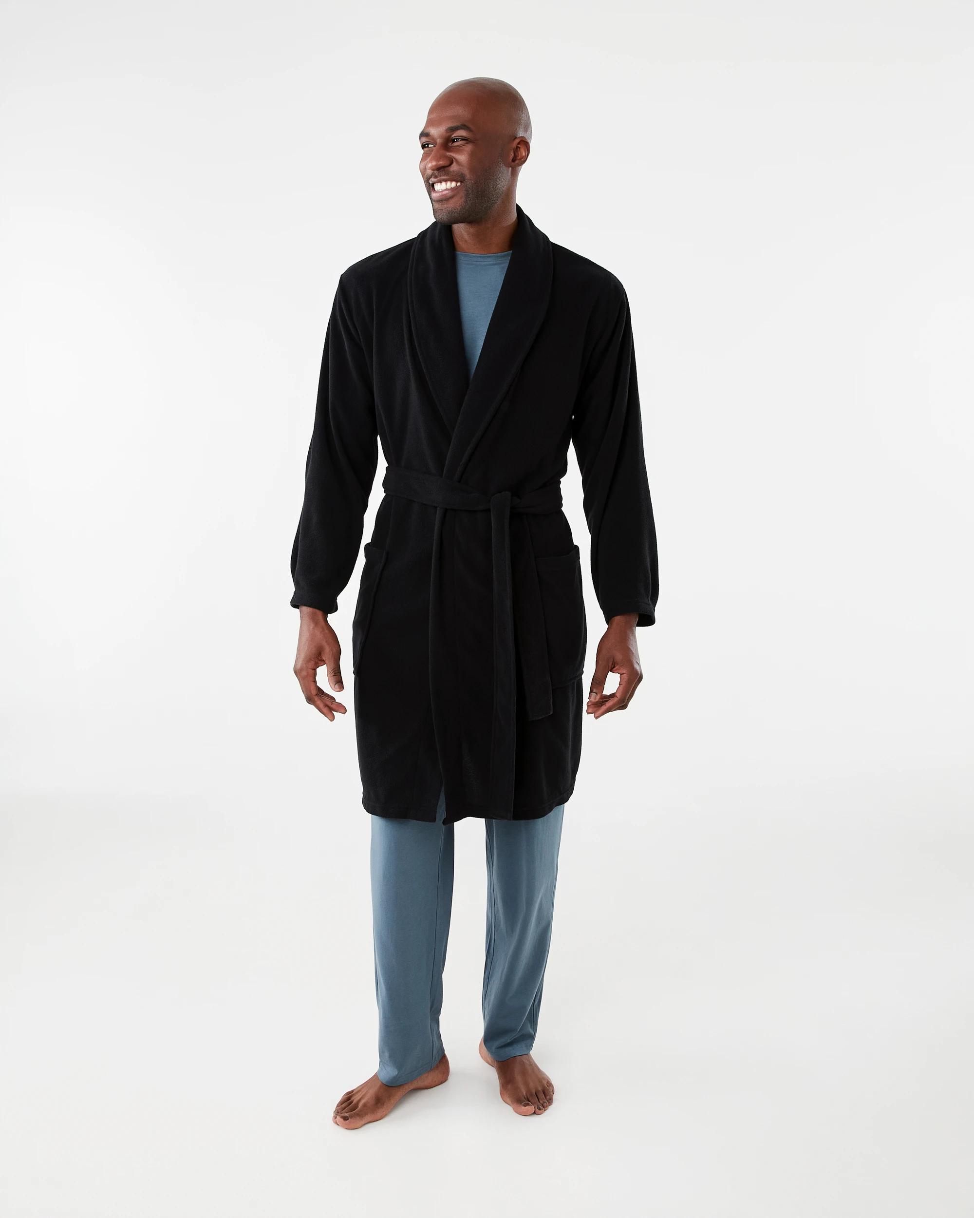 2 Polar Fleece Gown Black, 2 of 8