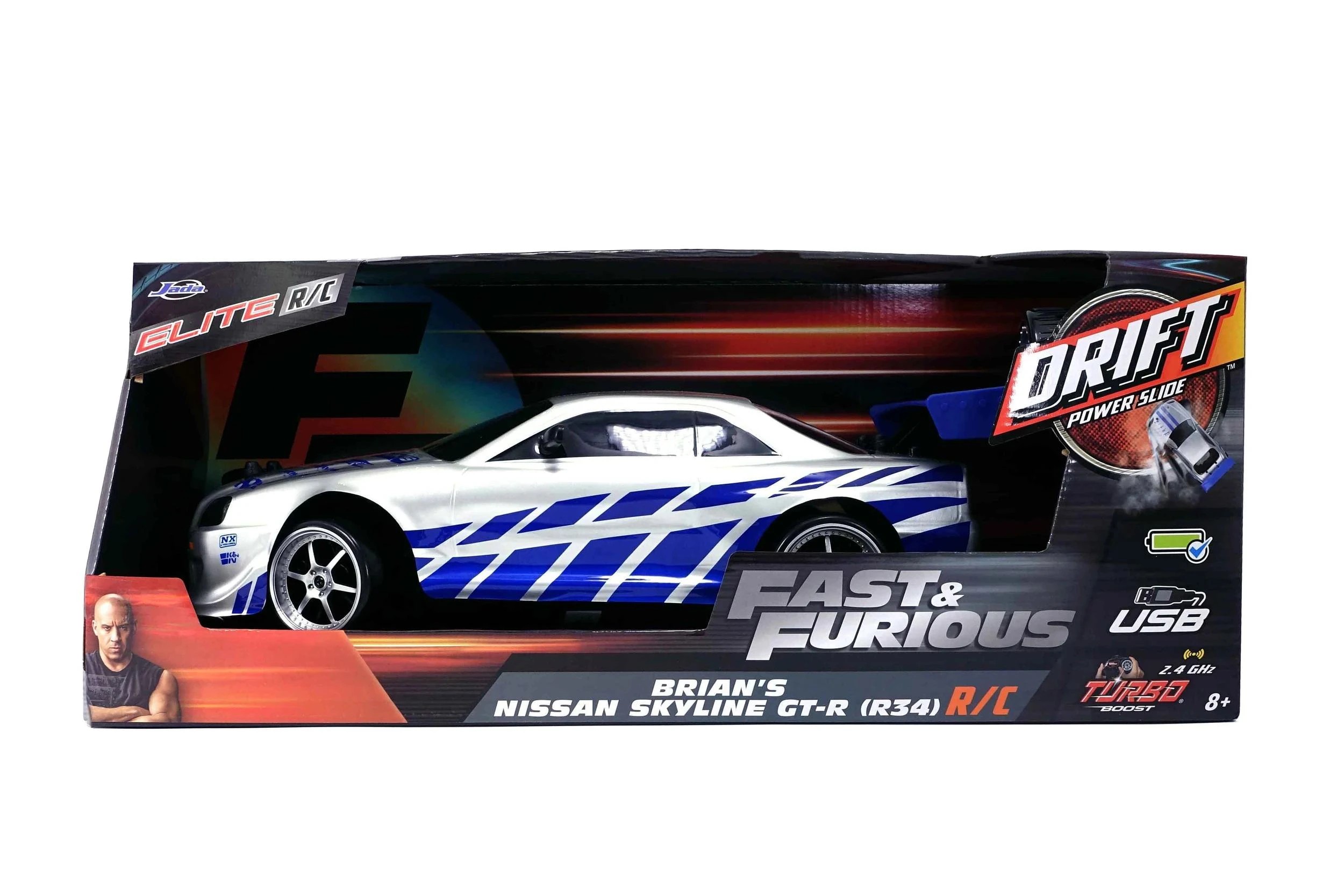 1 Fast & Furious Nissan Skyline GT-R R34 Drift R/C! - Multi, 1 of 3