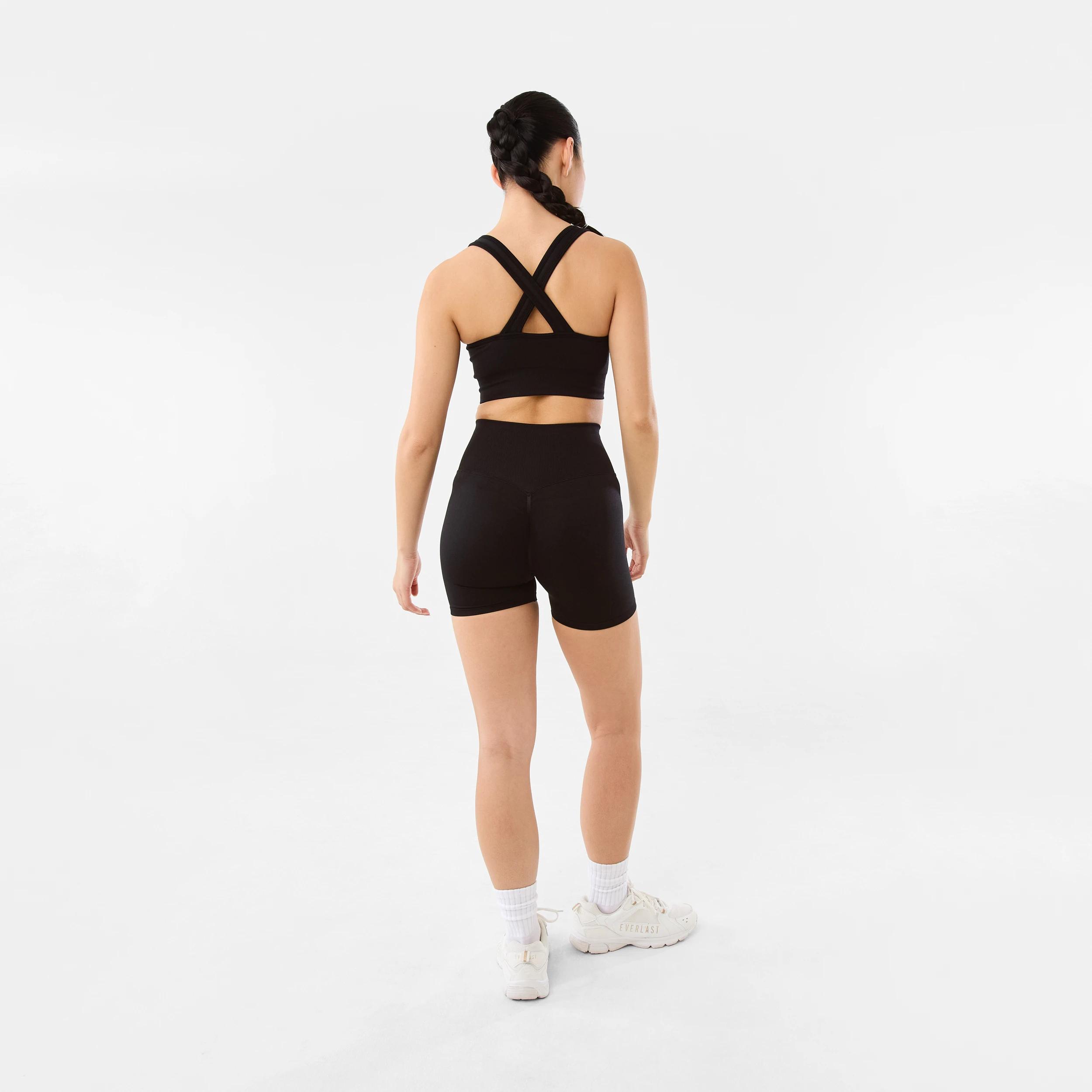 4 Everlast Womens Scoop Neck Seamfree Crop Top EVERLAST SIMPLE LOGO BLACK, 4 of 9