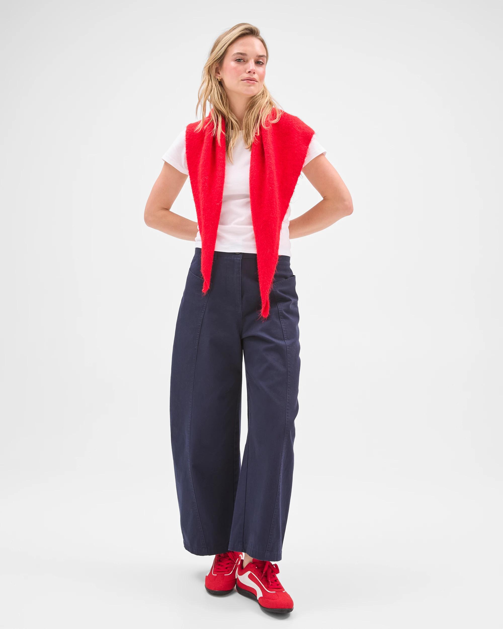 3 Lily Loves Australian Cotton Curved Pocket Barrel Leg Pants DEEP NAVY, 3 of 7