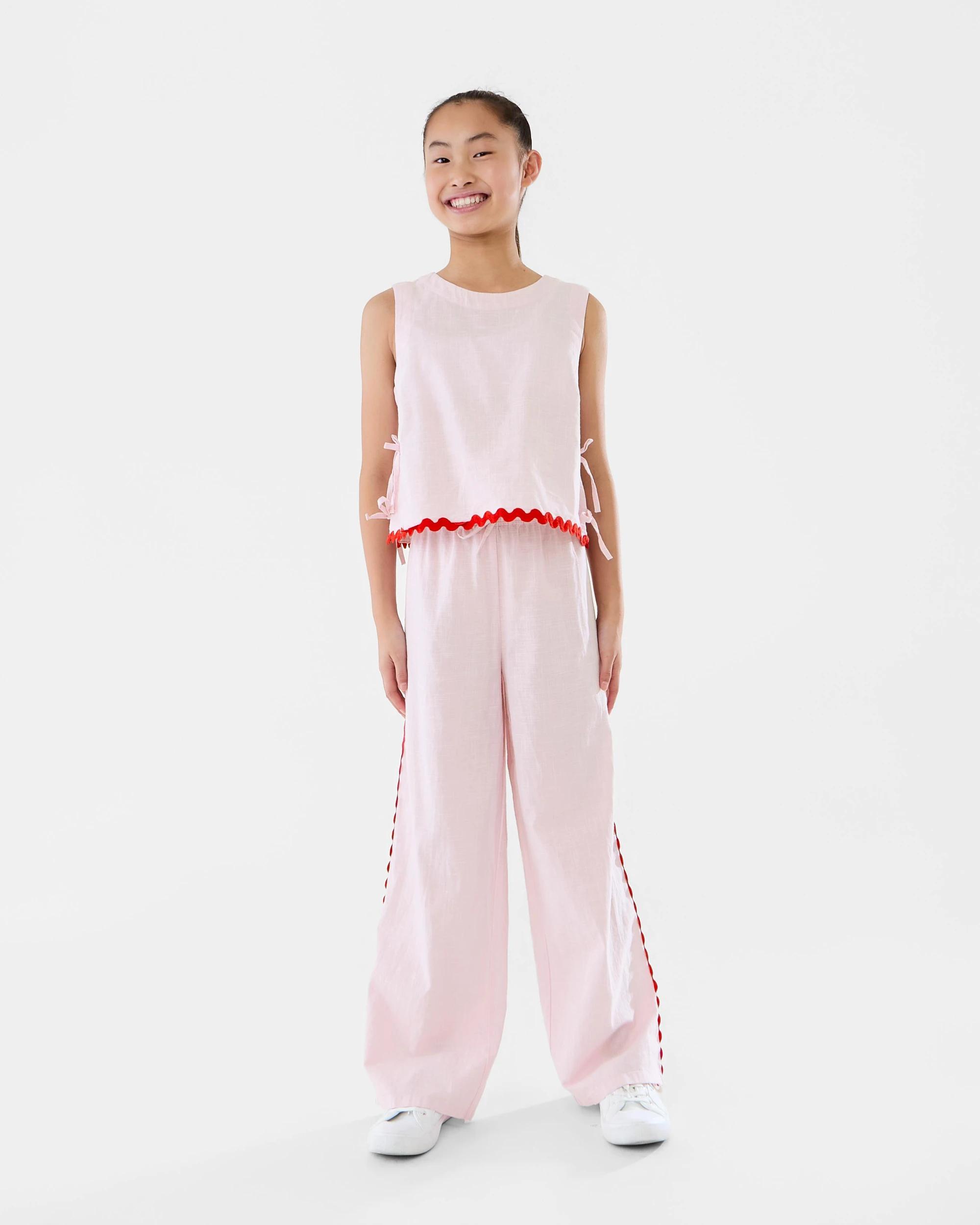 9 Sleeveless Woven Side Bow Top Bllet Pink, 9 of 10