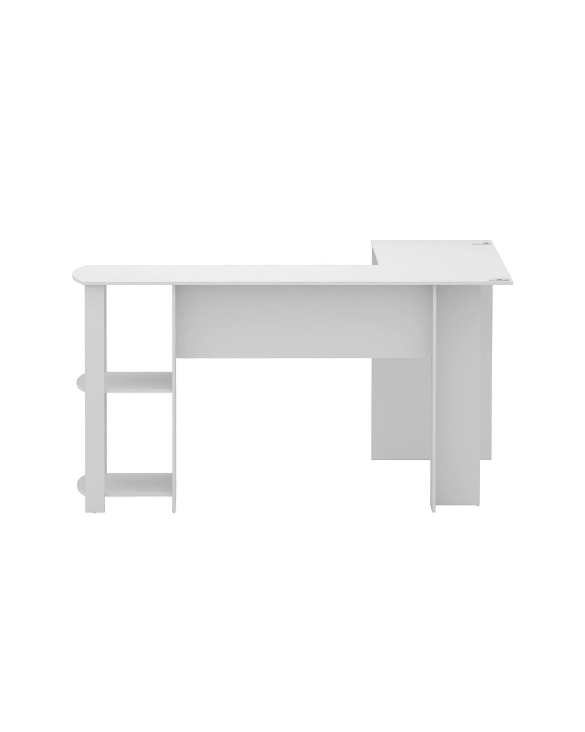 3 Artiss Computer Desk Shelf L-Shape  136CM - White, 3 of 4