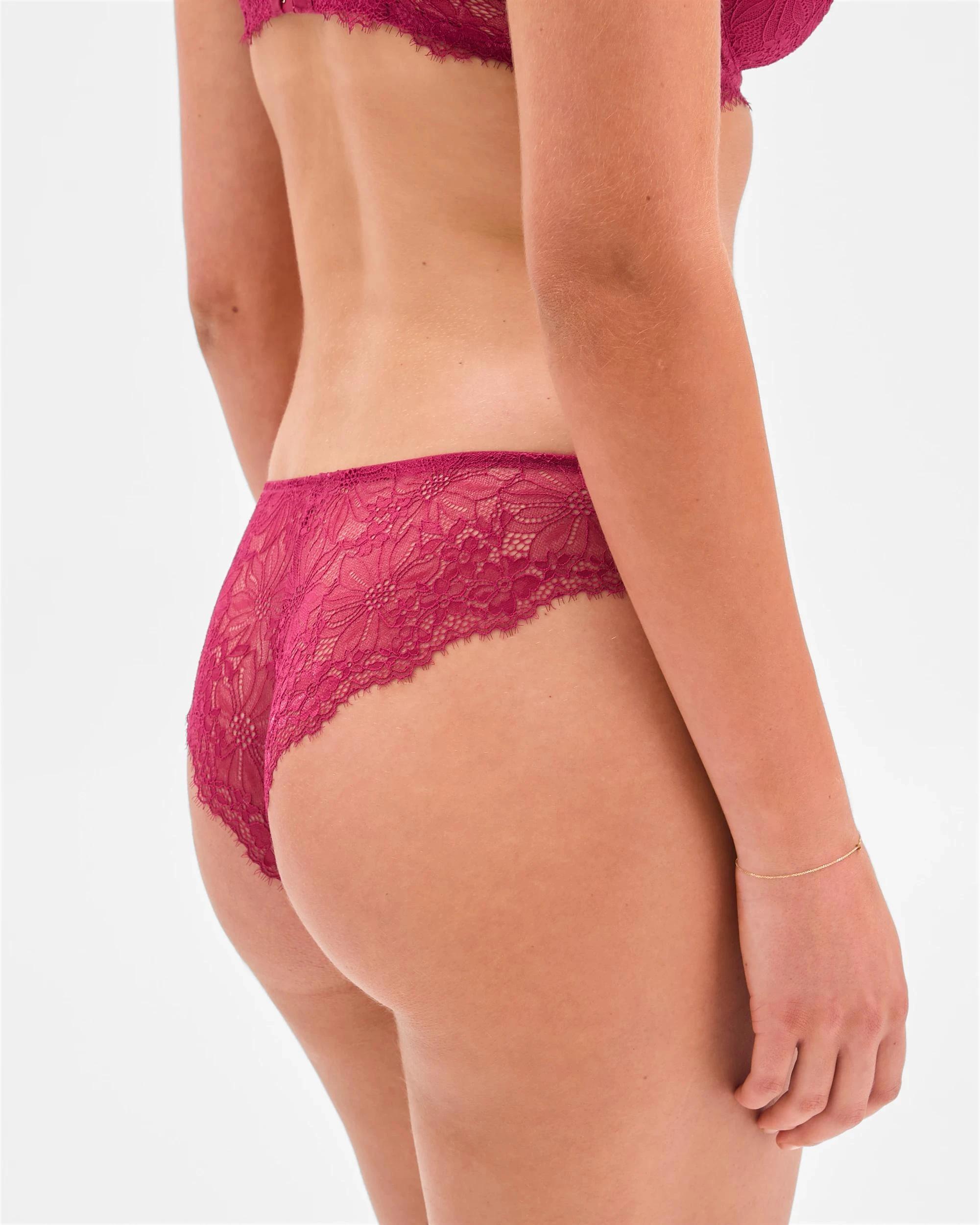 3 Lily Loves Chella Lace Brazilian Briefs MERLOT, 3 of 4