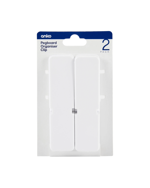 2 Pack Pegboard Organiser Clip