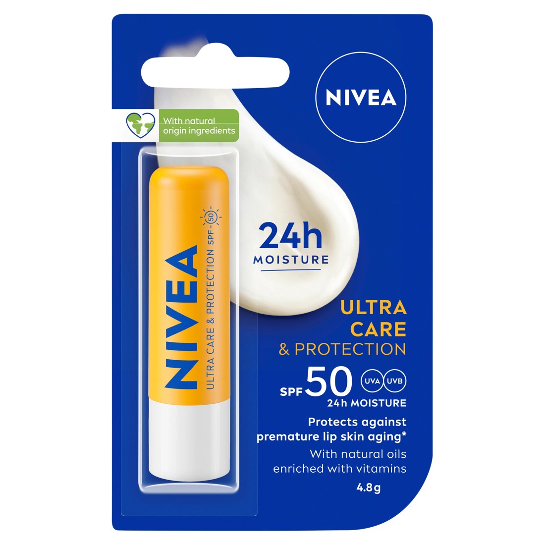 1 Nivea Ultra Care and Protection SPF 50 Lip Balm 4.8g, 1 of 9