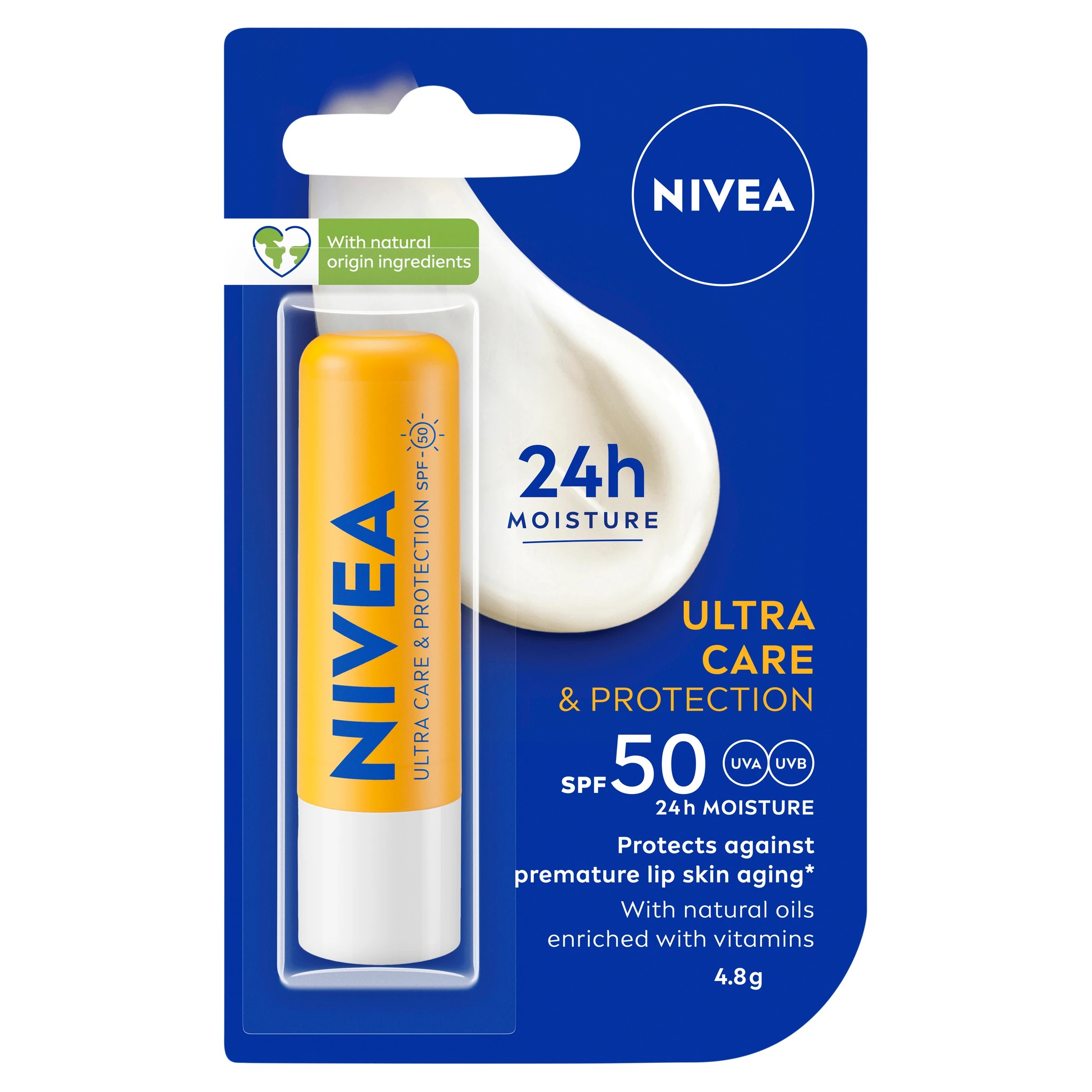 1 Nivea Ultra Care and Protection SPF 50 Lip Balm 4.8g, 1 of 9
