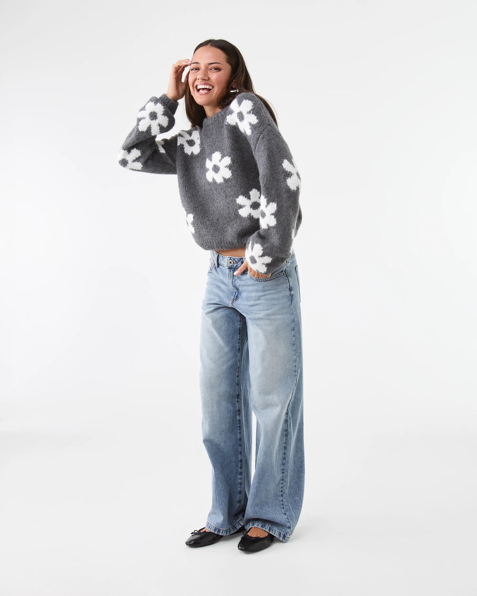 5 Daisy Print Knit Jumper Floral, 5 of 8
