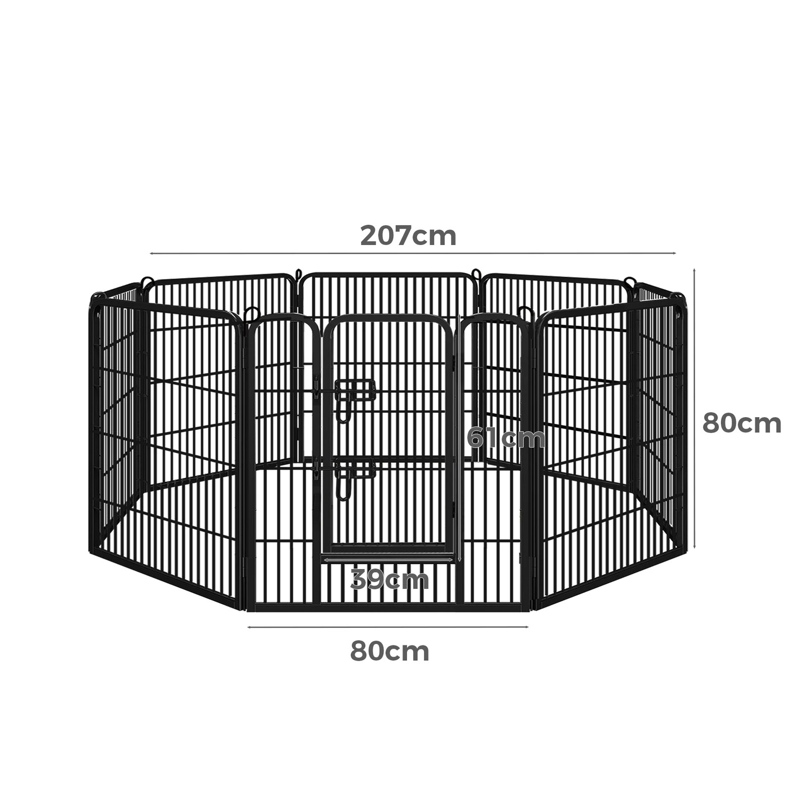 6 Beastie Pet Playpen 32 Inch Large 8 Panel Fence Enclosure Dog Metal Exercise Pen - Black, 6 of 8