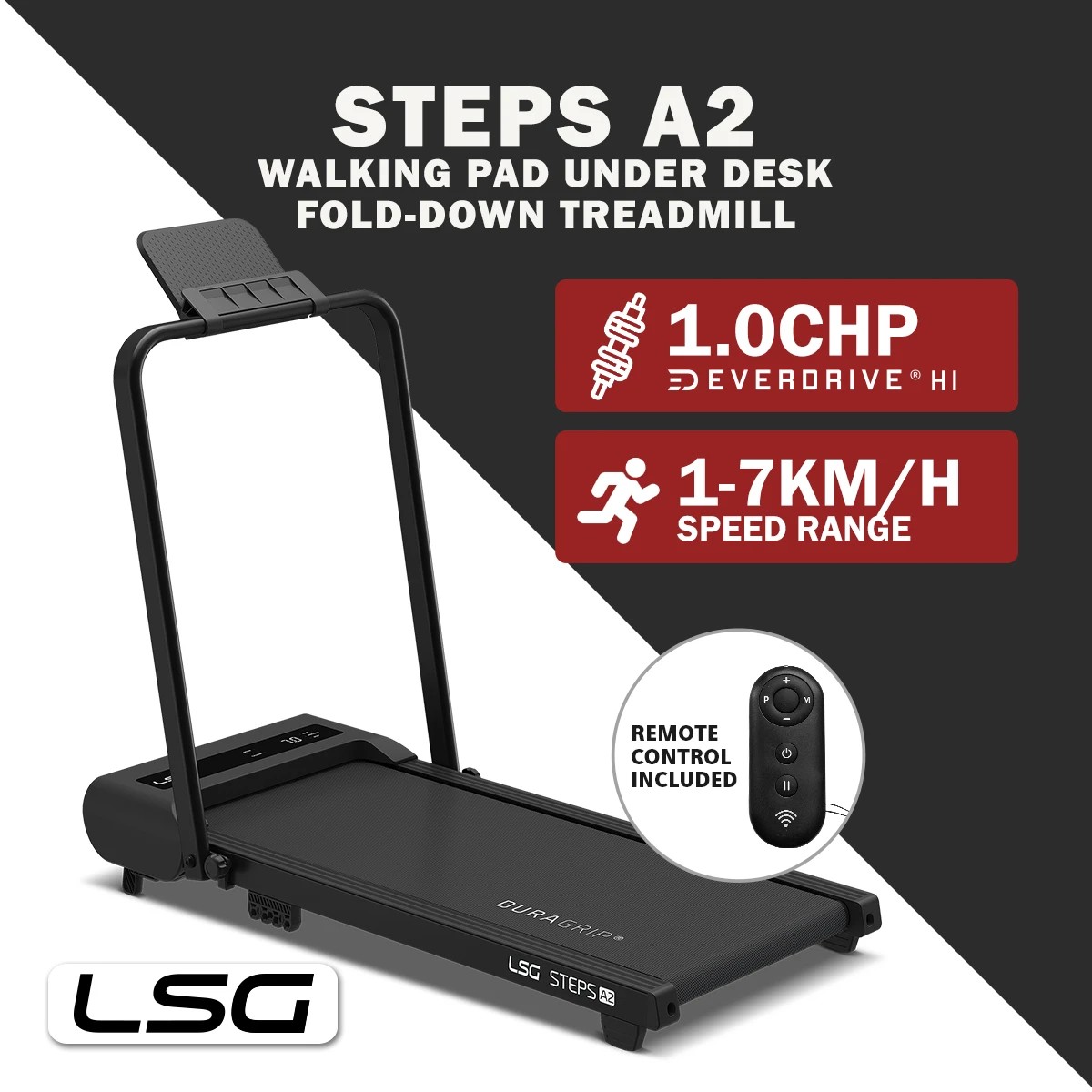 2 LSG Fitness Steps A2 Walking Pad Under Desk Fold-Down Treadmill, 2 of 10