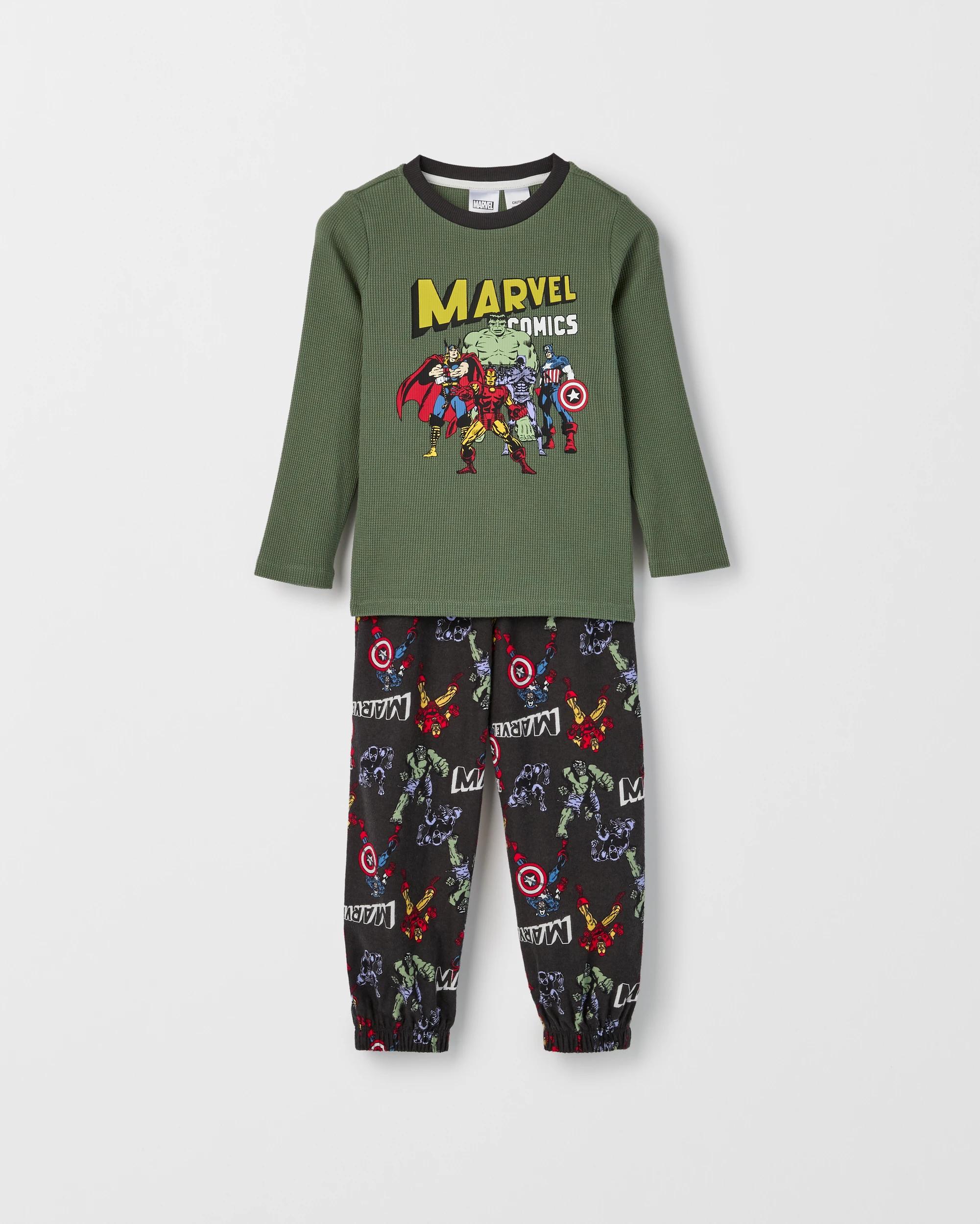 1 Marvel Australian Cotton Younger Boys Waffle/Flannel Pyjama Set MARVEL, 1 of 4