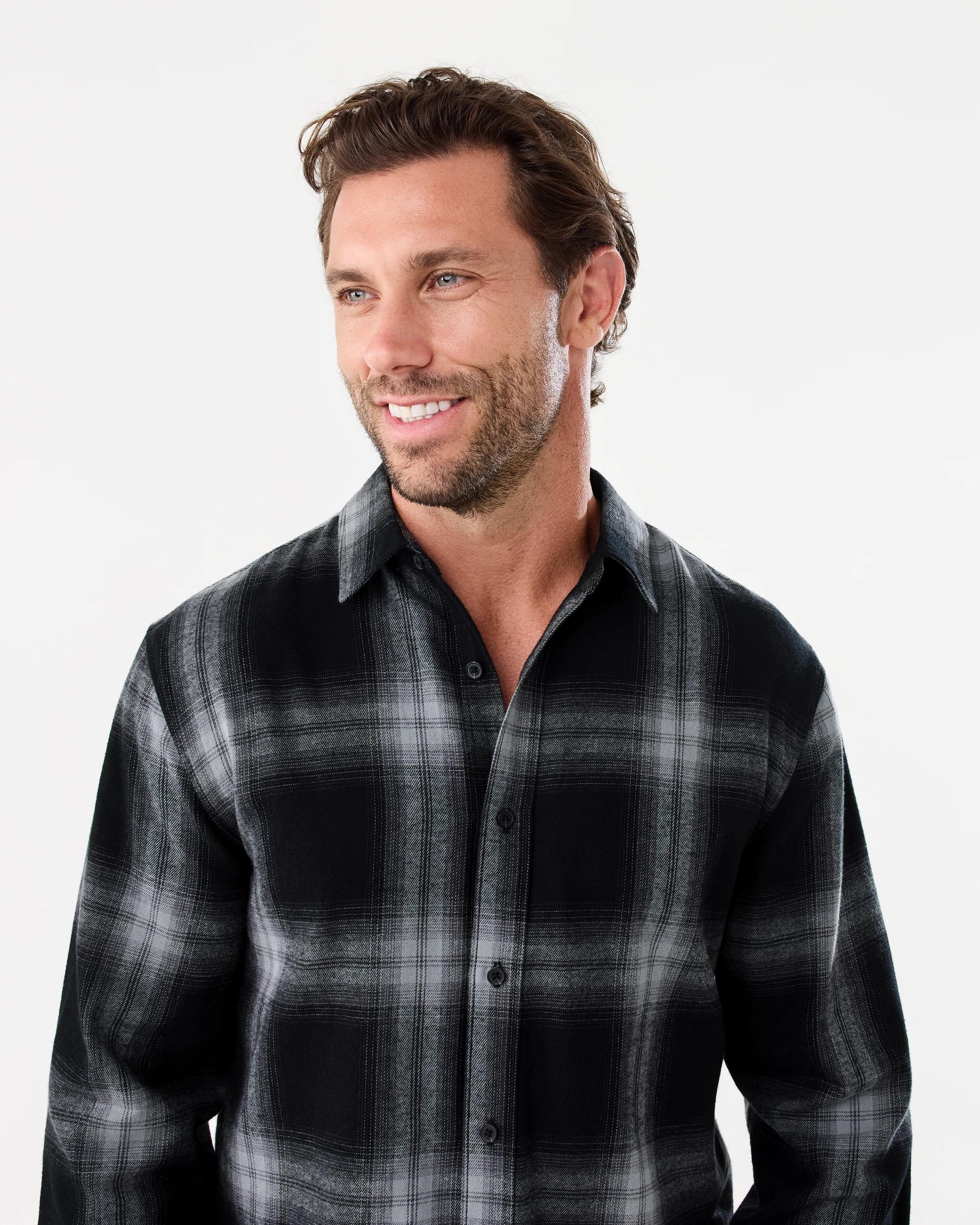 4 Long Sleeve Brushed Shirt Blk Check, 4 of 7