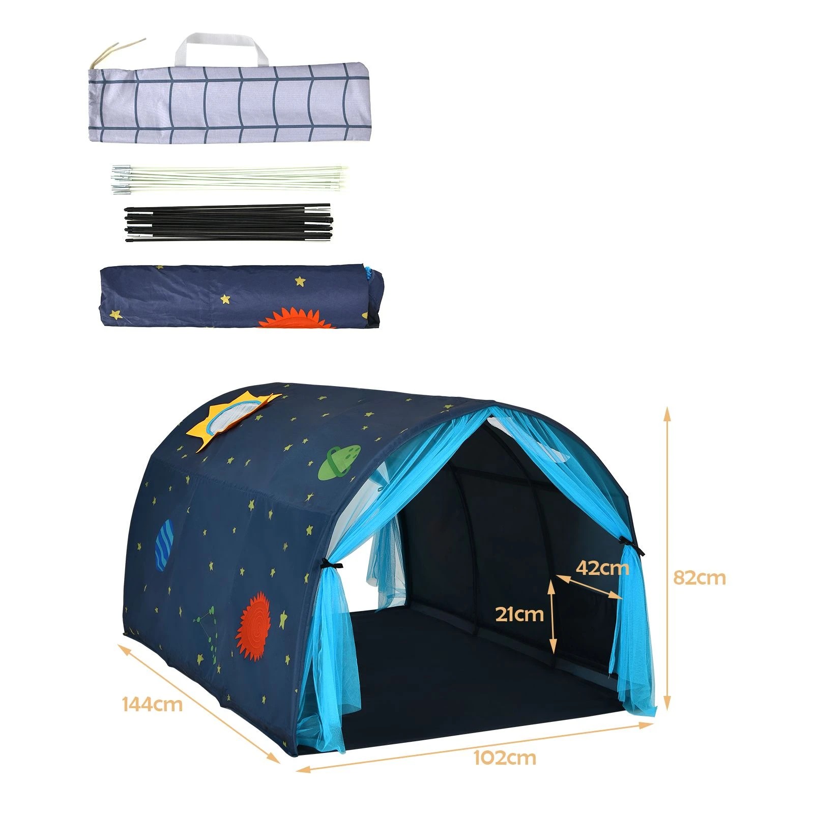 2 Costway Bed Tent Portable Playhouse w/Mosquito Net 1.4x1M, 2 of 5