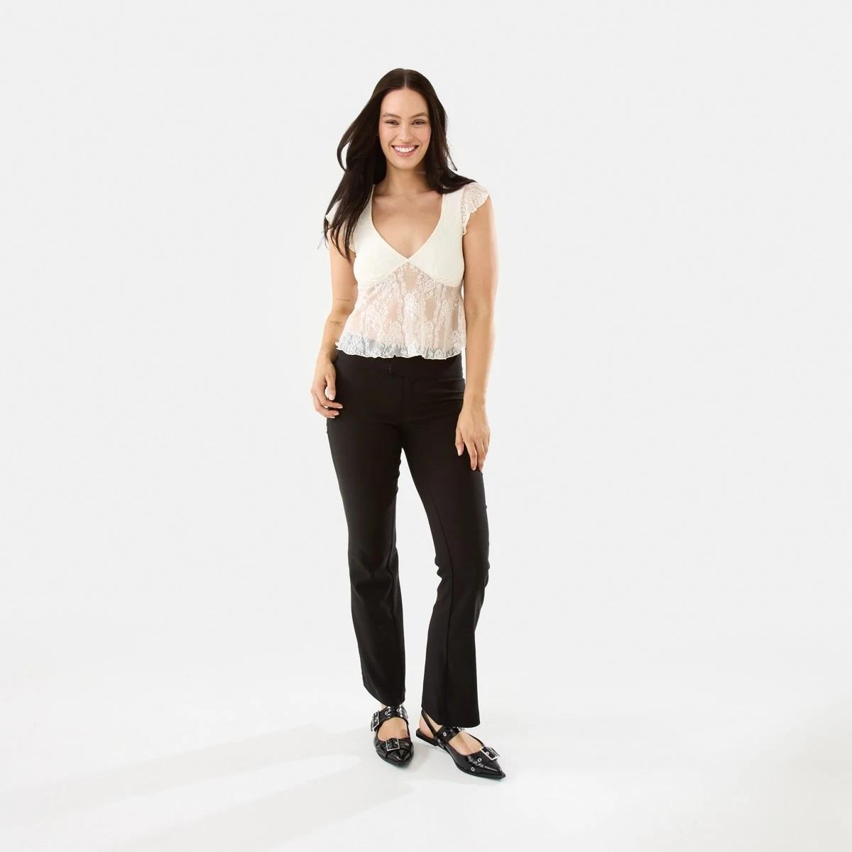 2 Low Rise Flare Pants Black, 2 of 7