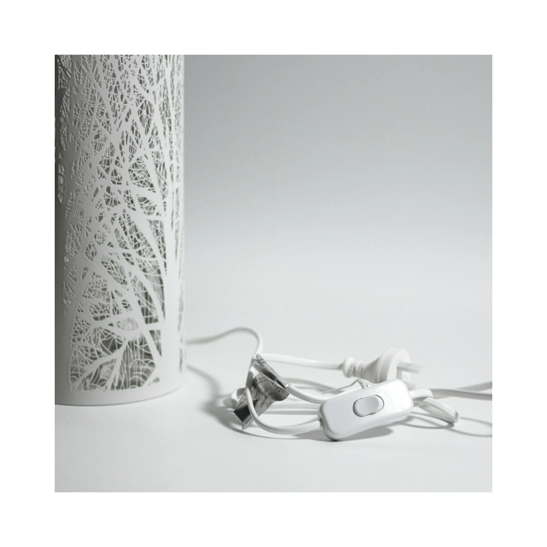 5 Lexi Lighting White Forest Table Lamp, Metal Cylindrical Shade, E27 (Model LO-0002)
 - white, 5 of 6