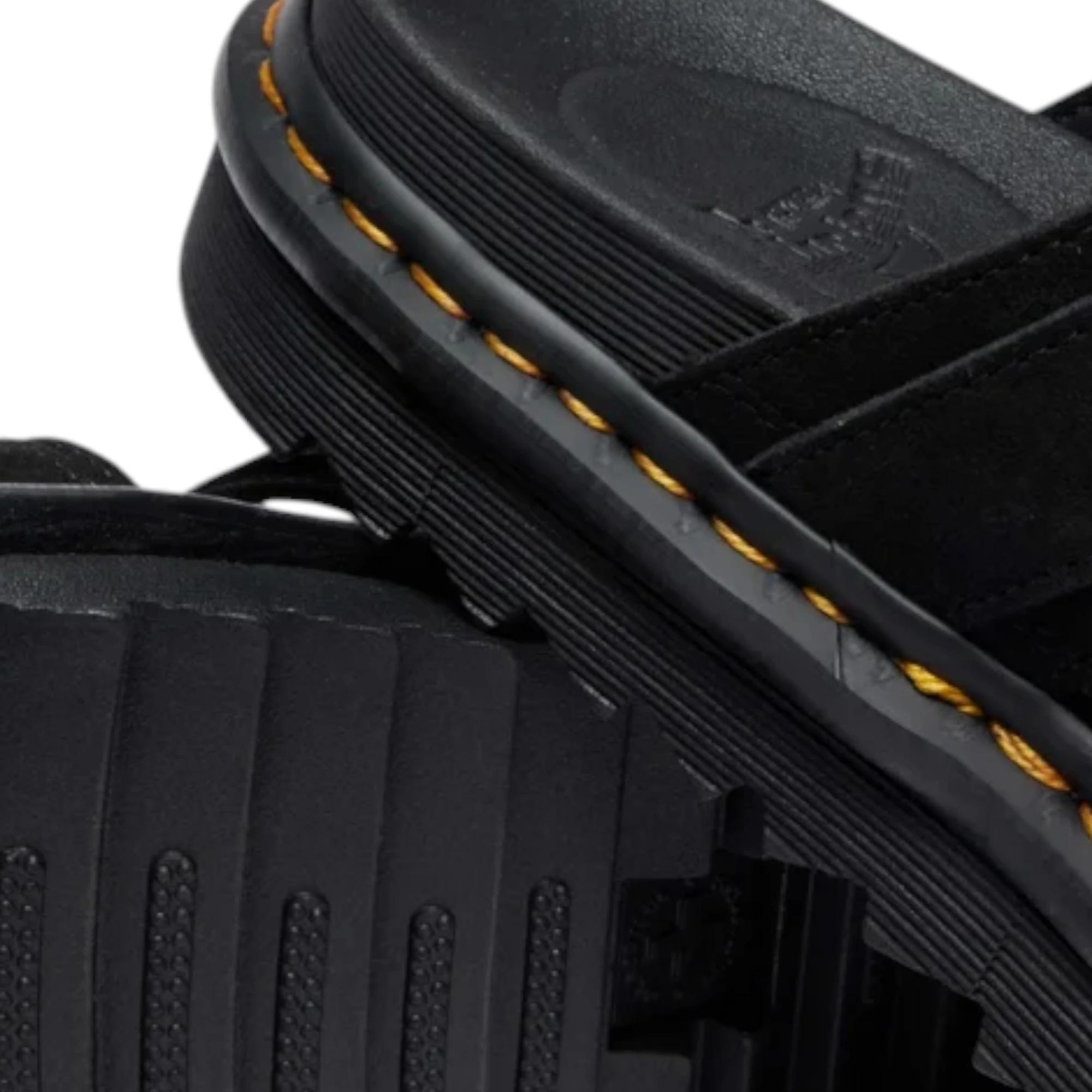7 Dr. Martens Mens Myles Long Napped Suede Sandals Shoes BLACK, 7 of 7