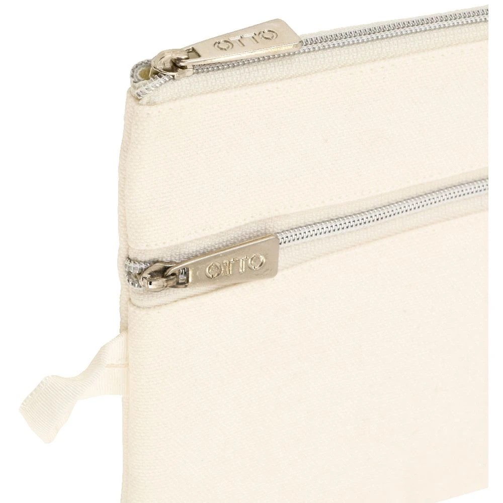 3 Otto Cotton Twin Zip Pencil Case Canvas Natural, 3 of 3