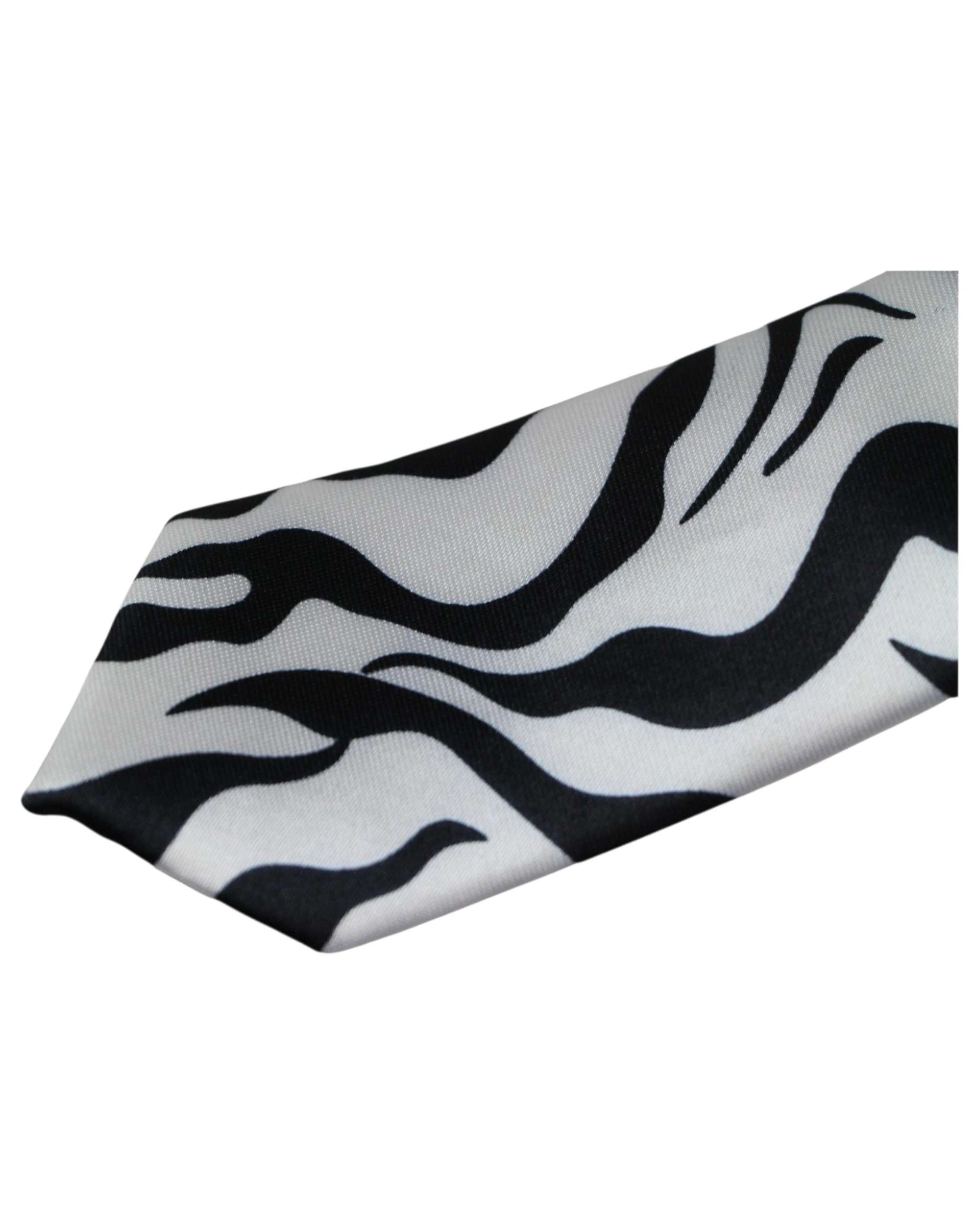 2 Zasel Mens White & Black Zebra 5cm Skinny Neck Tie - Multi, 2 of 3