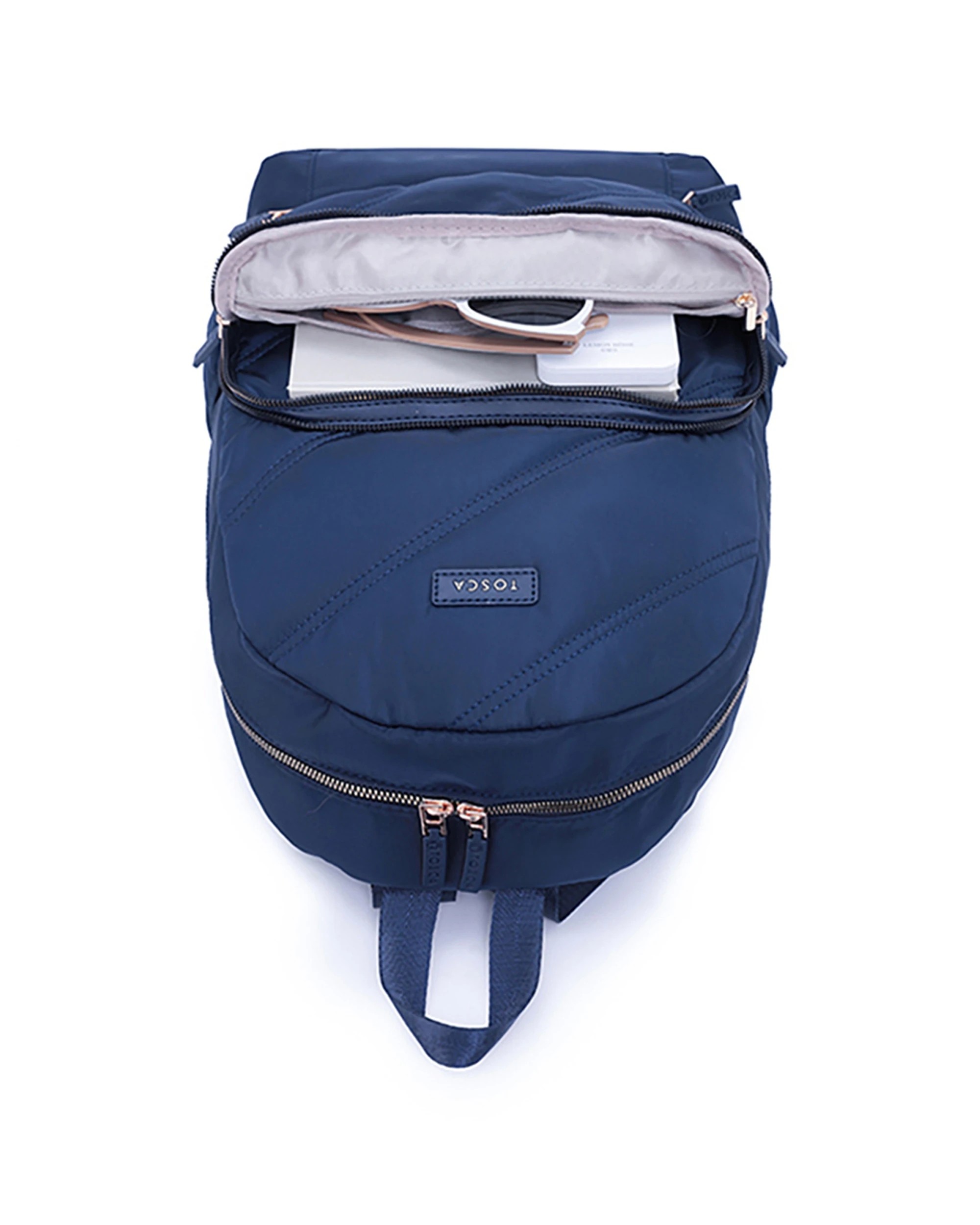 3 Tosca Zip/Fold Away Weekend Backpack/Shoulder Stitch - Blue, 3 of 4