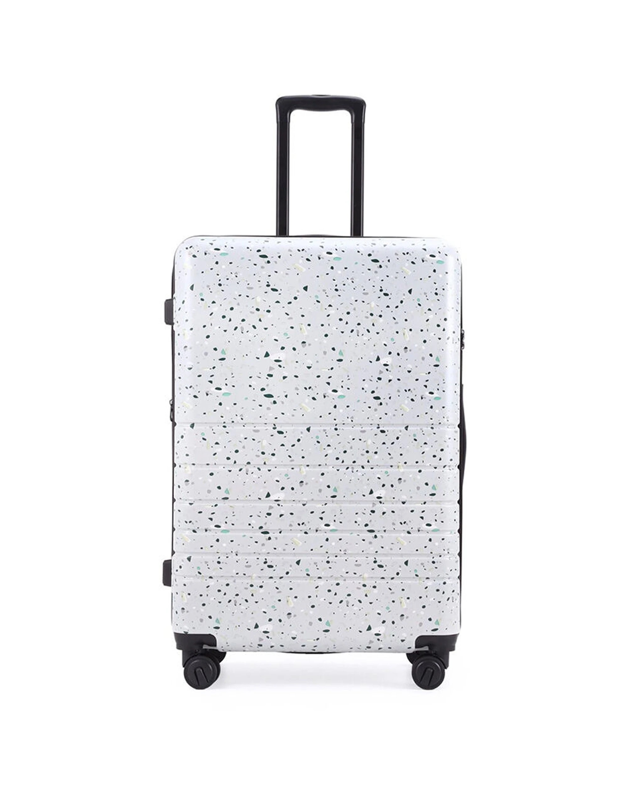 1 Kate Hill Terrazzo Large Travel Luggage Suitcase Lightweight 76x36cm - White, 1 of 9