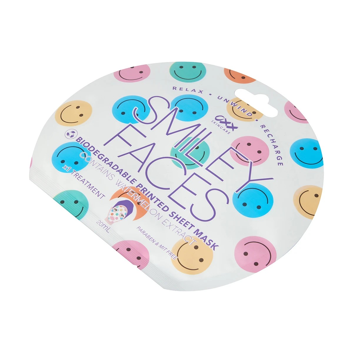 2 OXX Skincare Smiley Faces Printed Sheet Mask 20ml - Watermelon Extract, 2 of 3