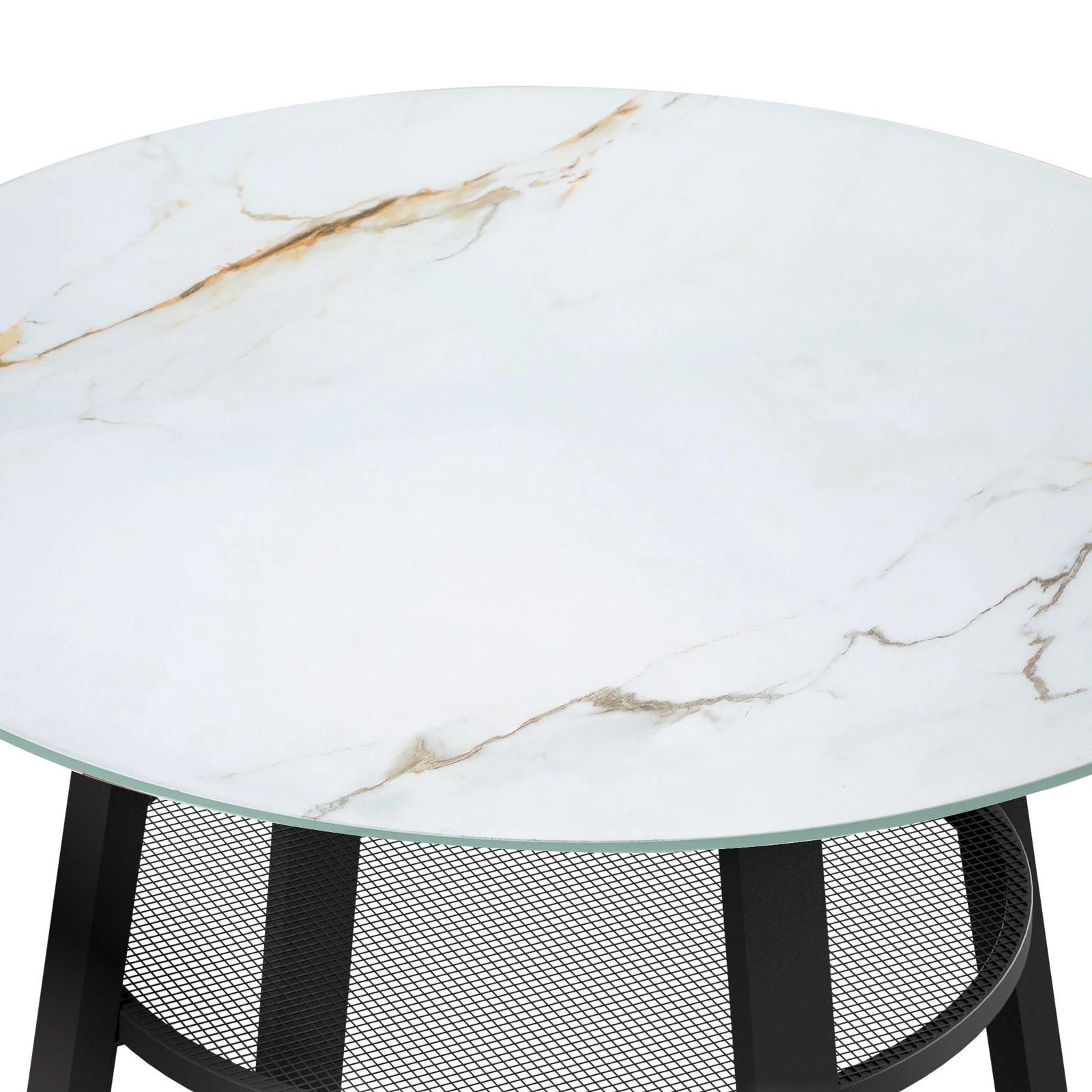 4 Livsip Outdoor Dining Table W/ Storage Shelf Patio Furniture 90cm
 - Black, 4 of 10