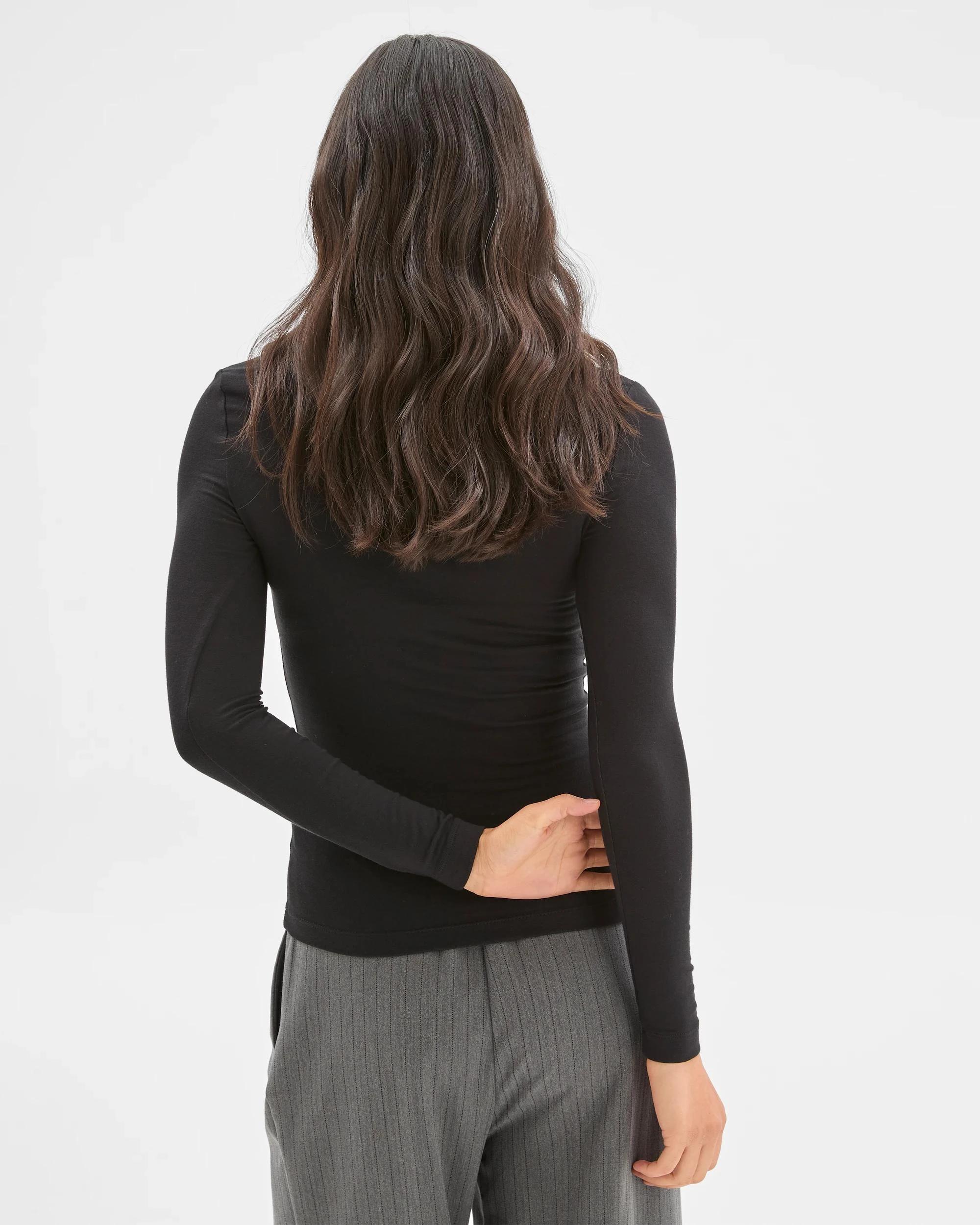 7 Preview Long Sleeve Luxe Layering Crew Neck Knit Top BLACK, 7 of 7
