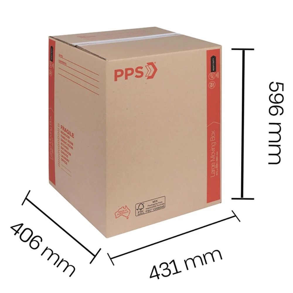 2 PPS Heavy Duty Moving Box Large 431 x 406 x 596mm, 2 of 2